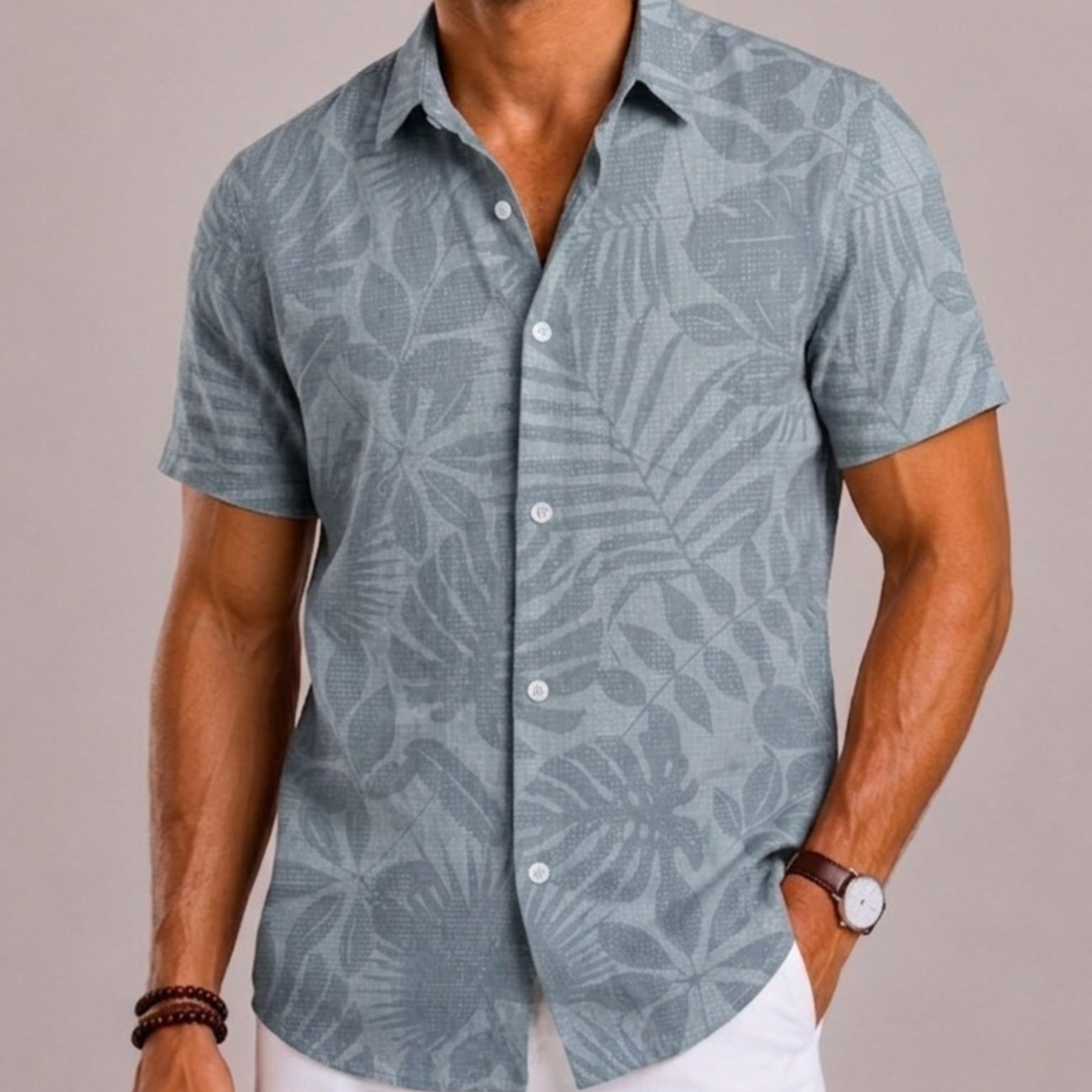 Maison Velutti | Camicia Tropicale Con Colletto Revers