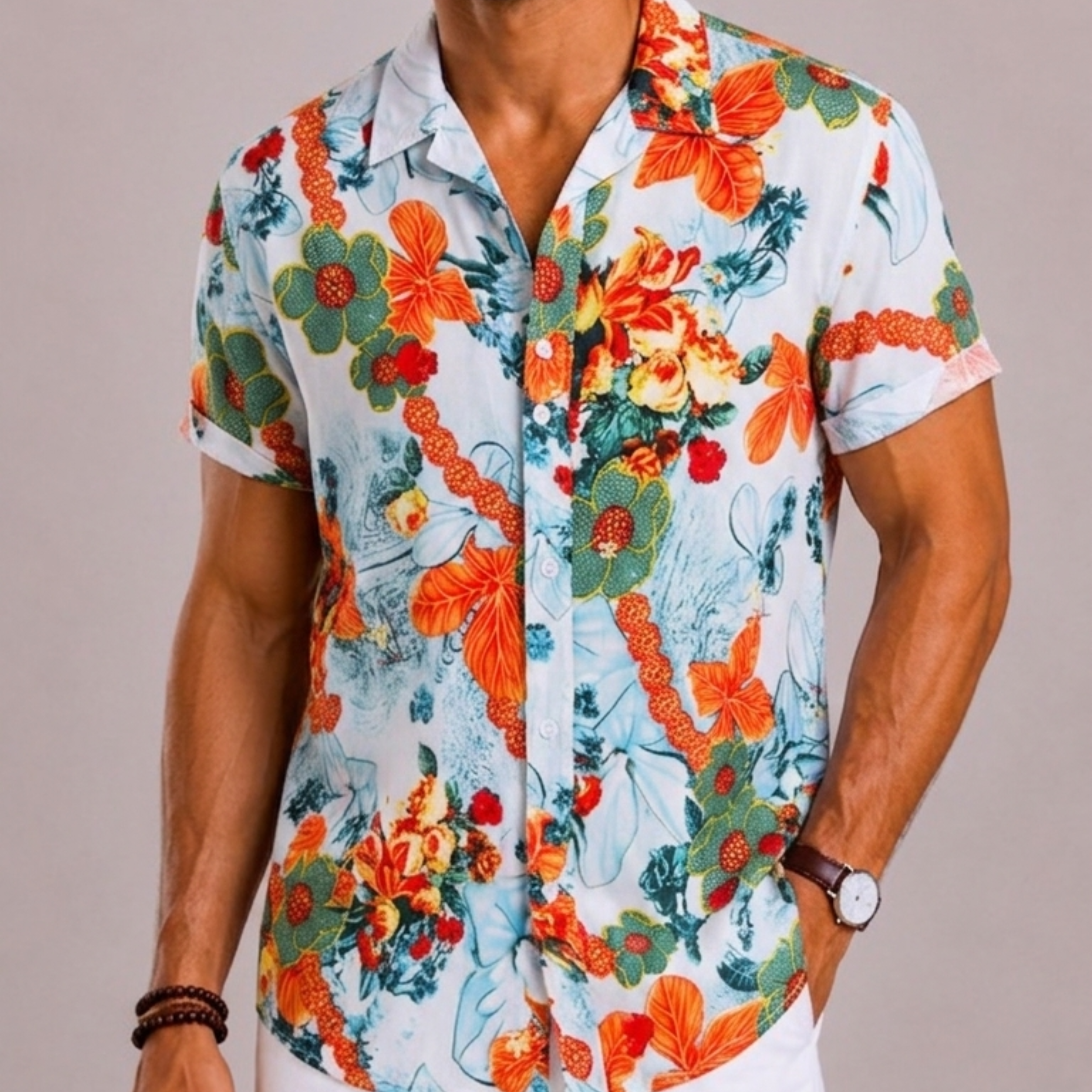 Maison Velutti | Camicia Floreale Con Colletto Classico