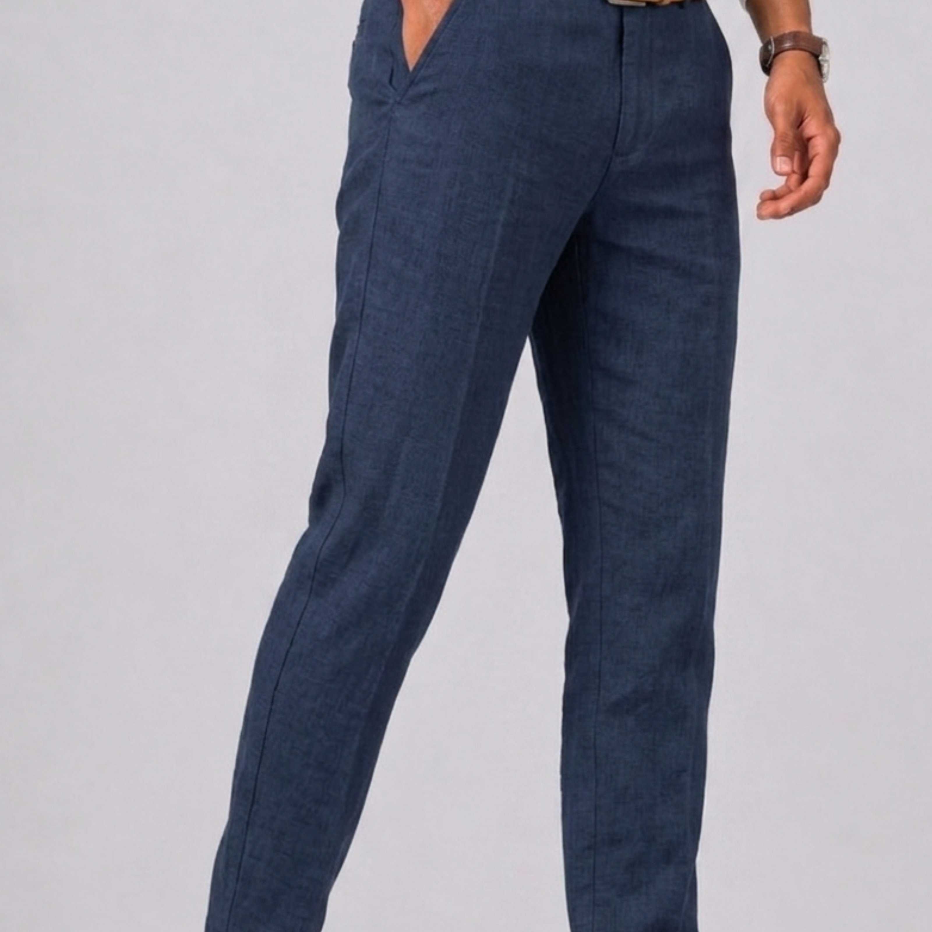 Pantaloni Dritti Con Chiusura A Bottone