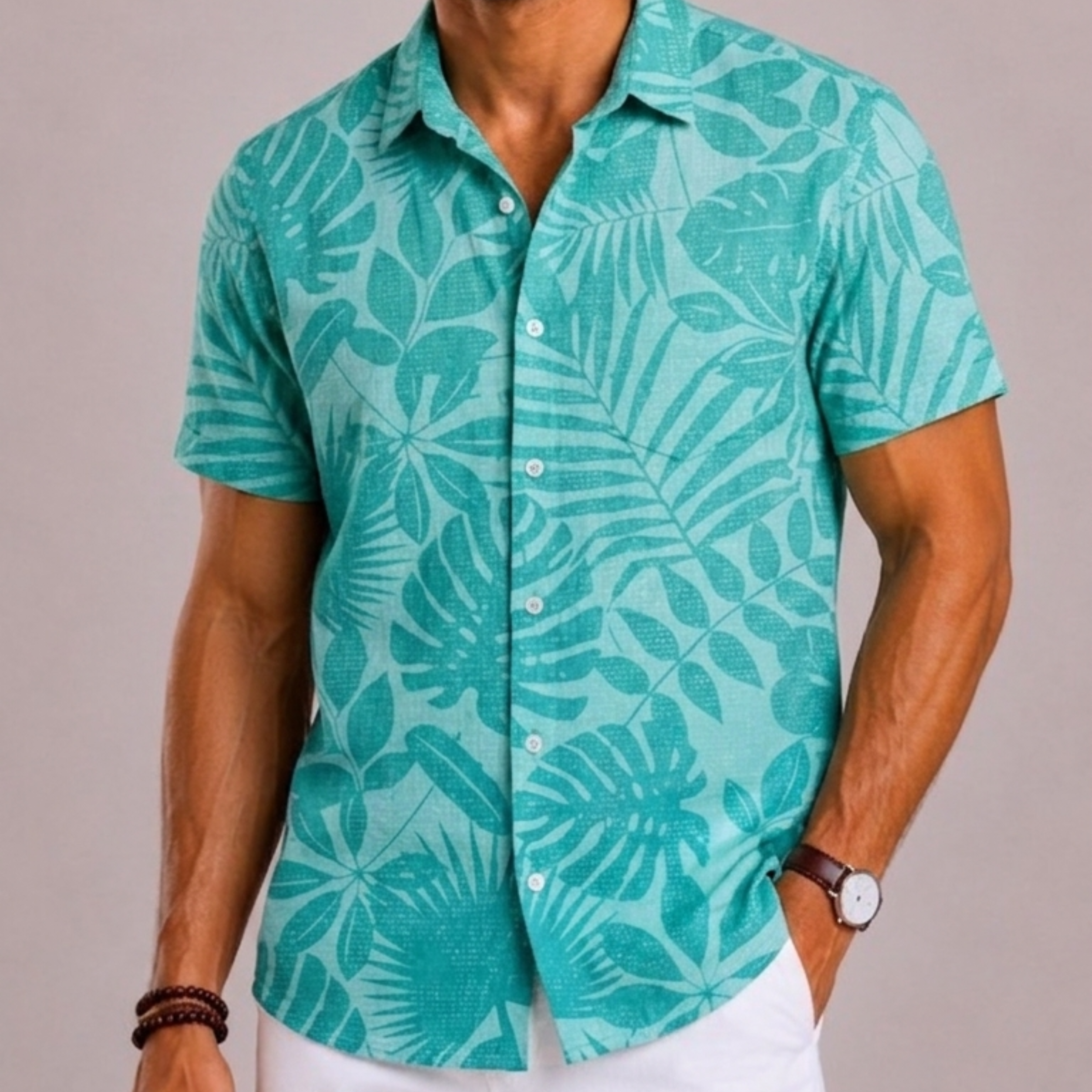 Maison Velutti | Camicia Tropicale Con Colletto Revers