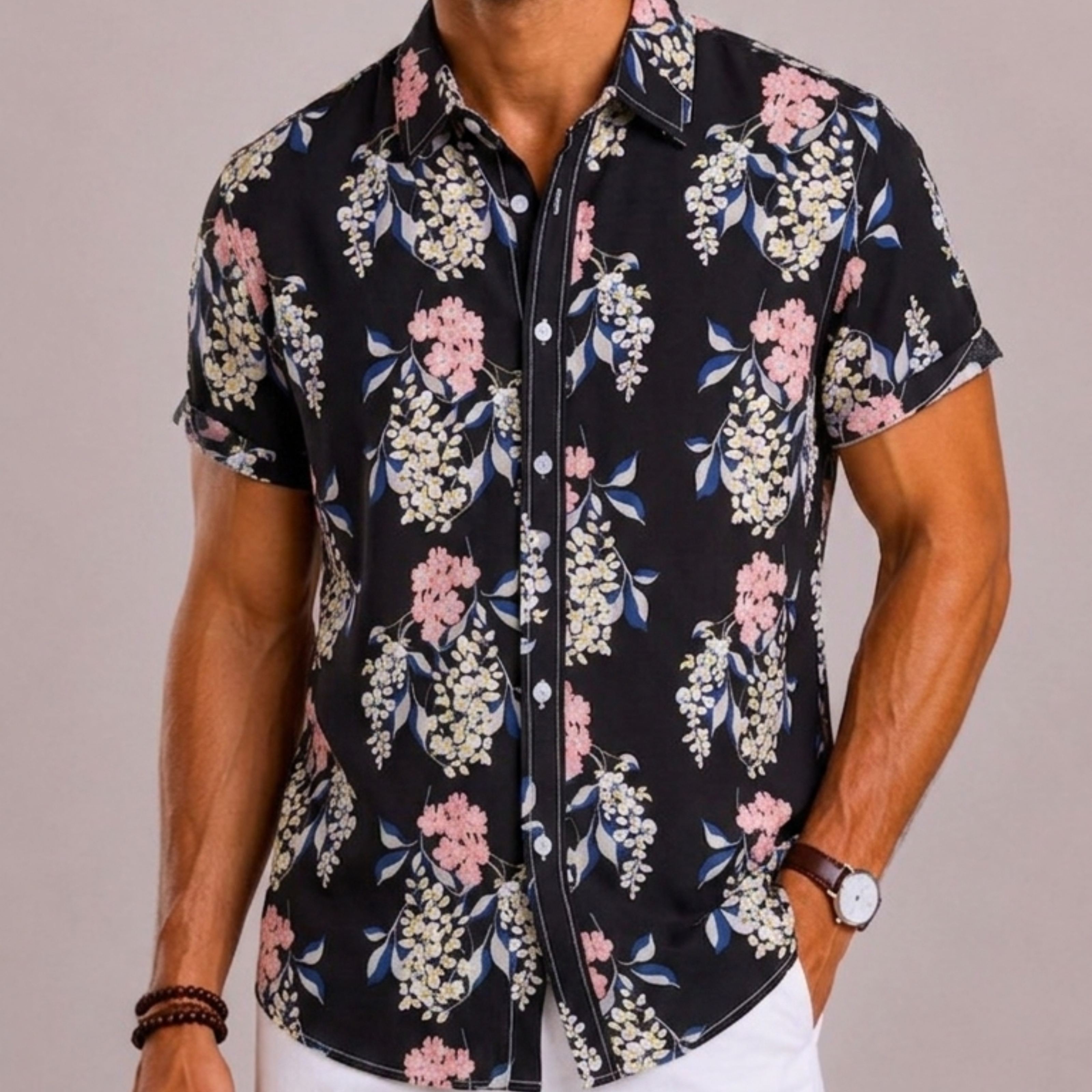 Maison Velutti | Camicia Floreale Con Colletto Classico