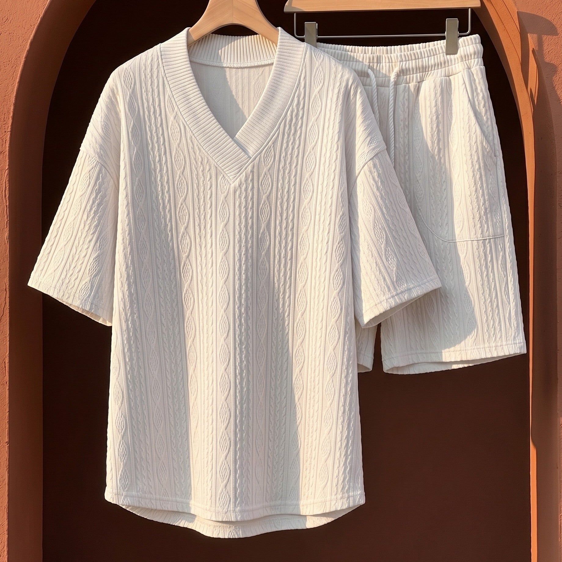 Set In Maglia Con Maglia Scollo A V E Pantaloncini