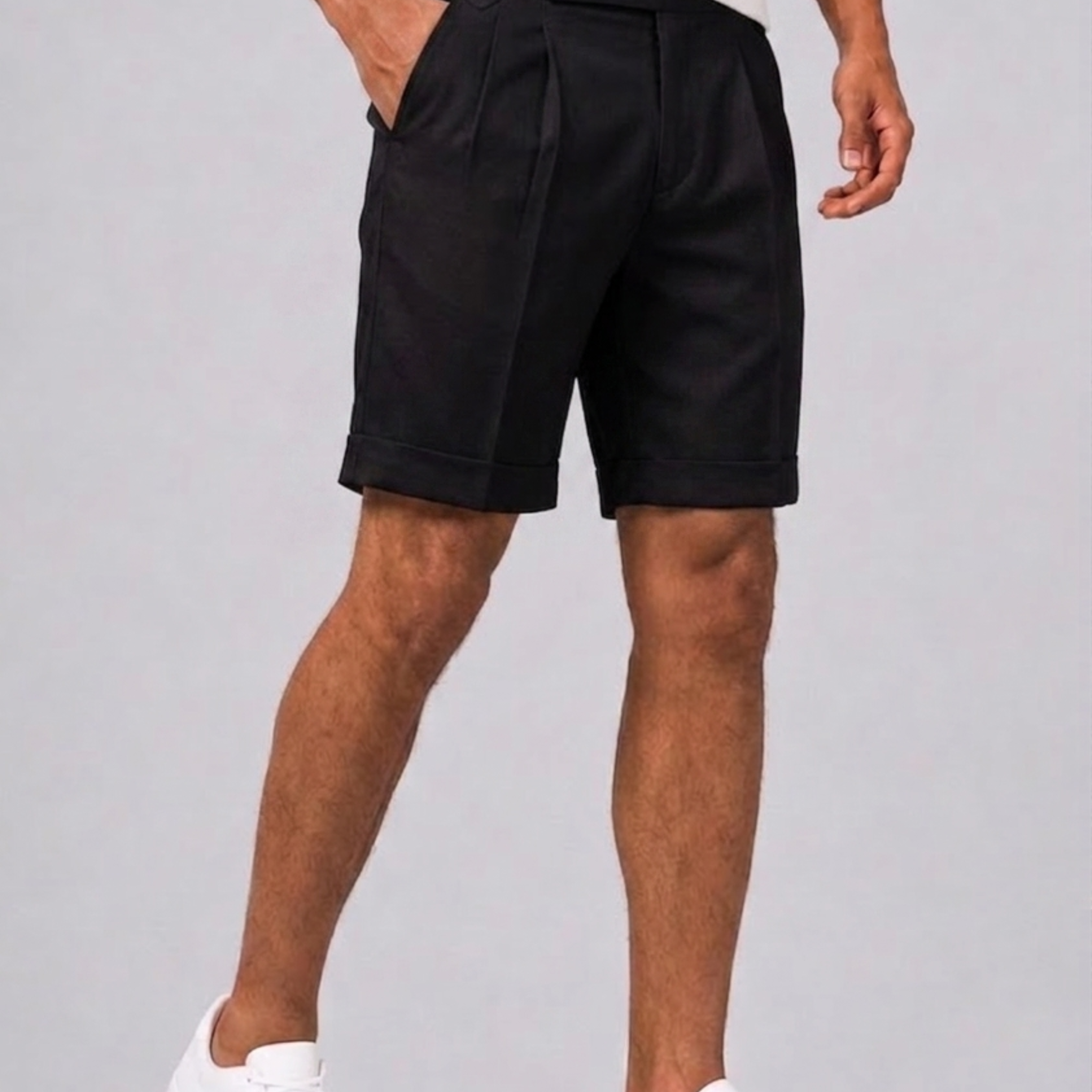 Bermuda Sartoriali Con Pieghe E Risvolto