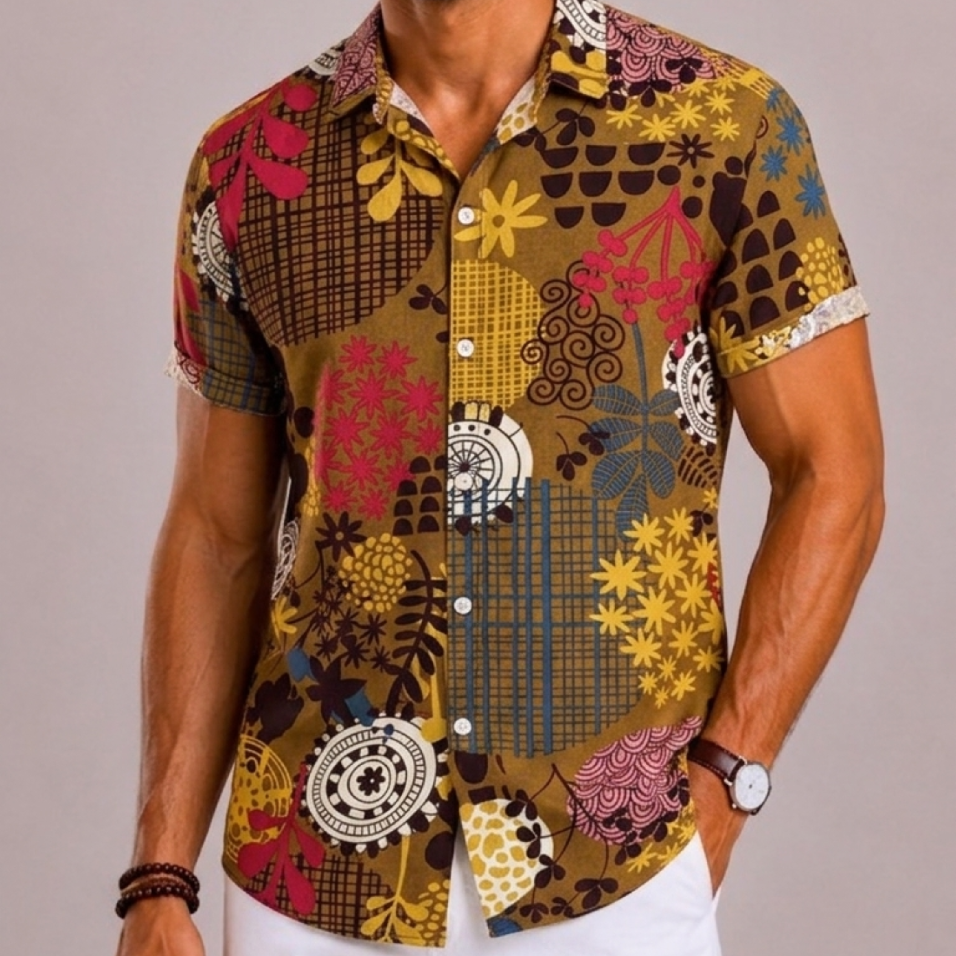 Maison Velutti | Camicia Floreale Con Colletto Classico