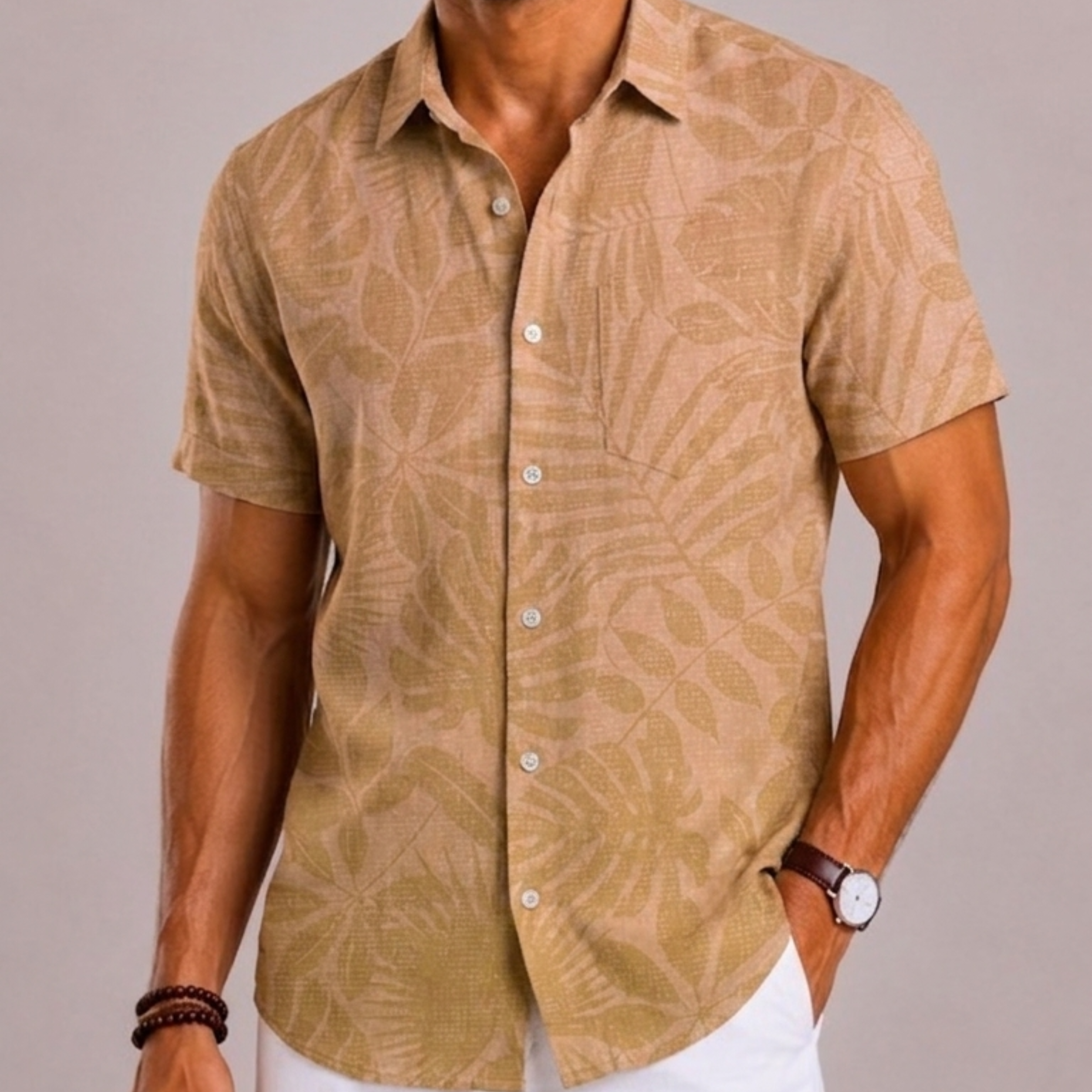 Maison Velutti | Camicia Tropicale Con Colletto Revers