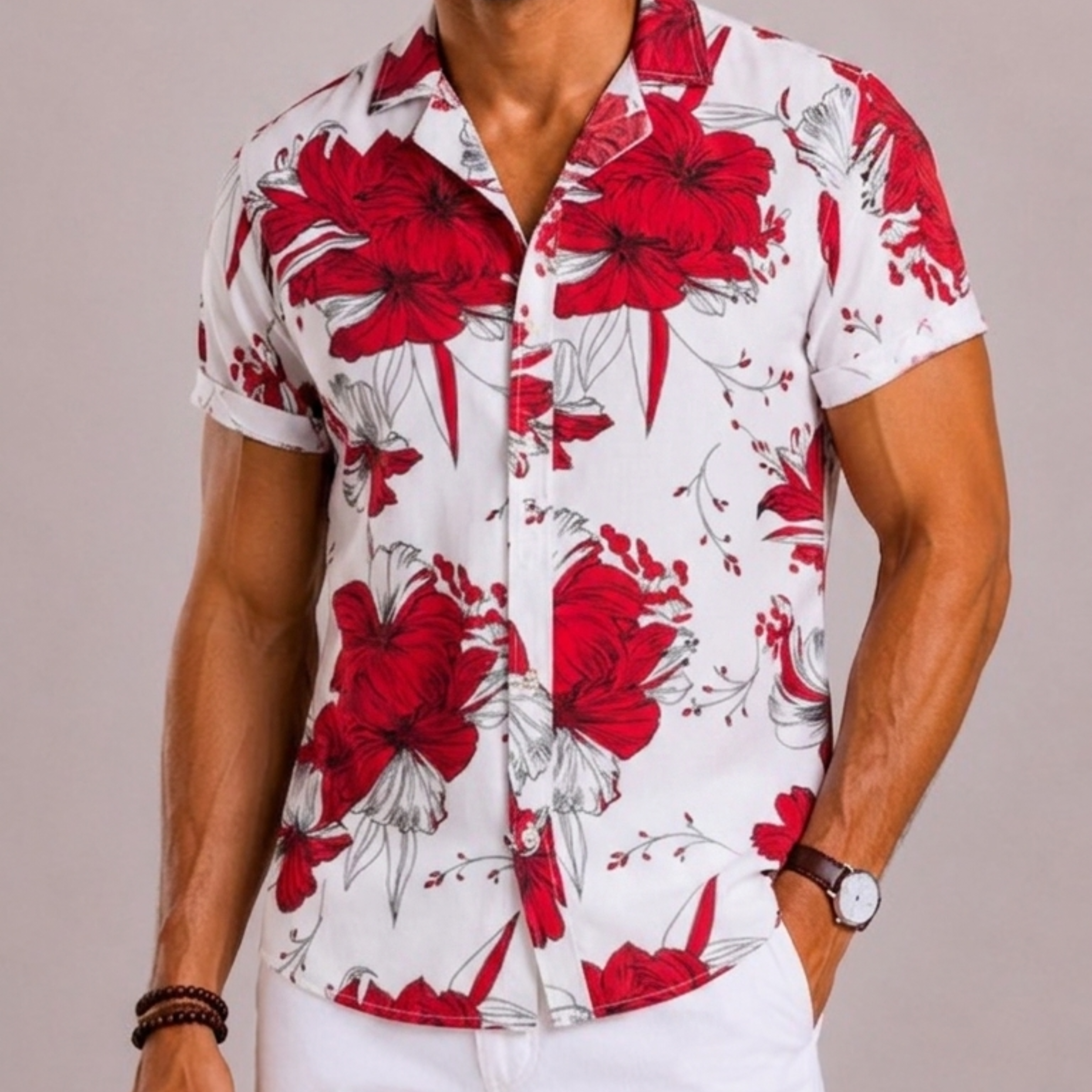 Maison Velutti | Camicia Floreale Con Colletto Classico