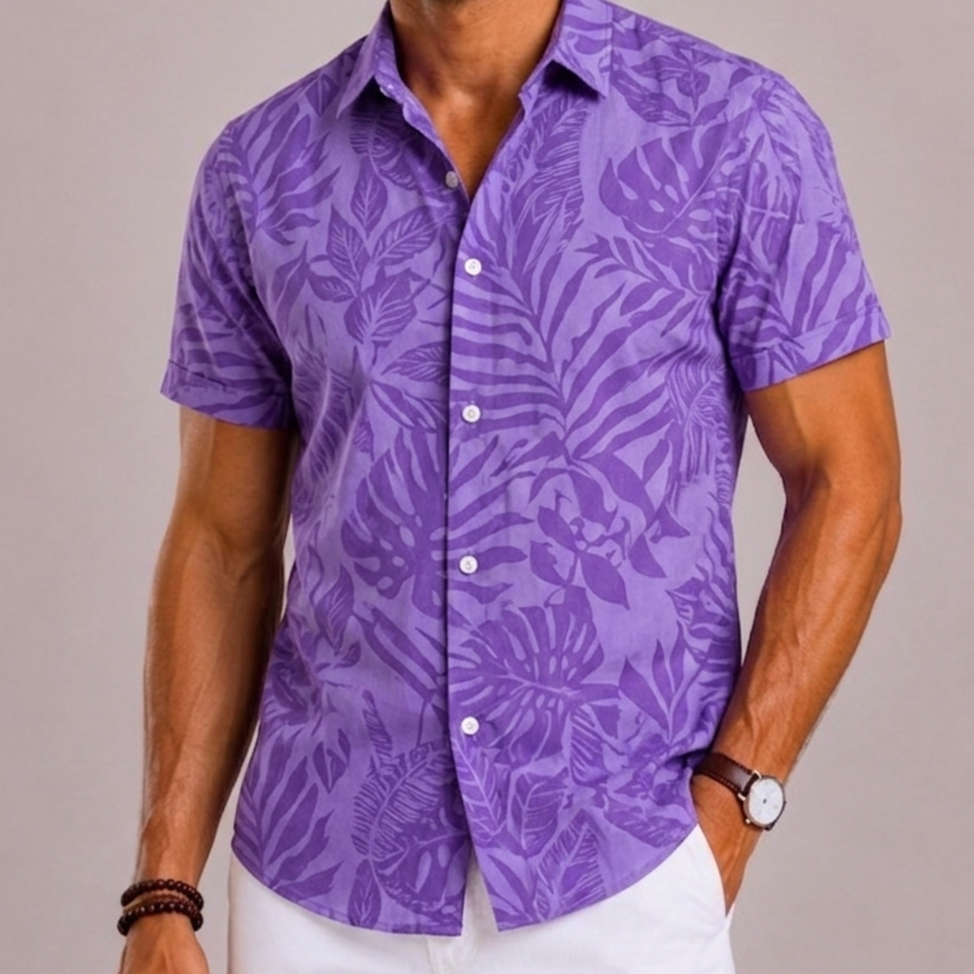 Maison Velutti | Camicia Tropicale Con Colletto Revers