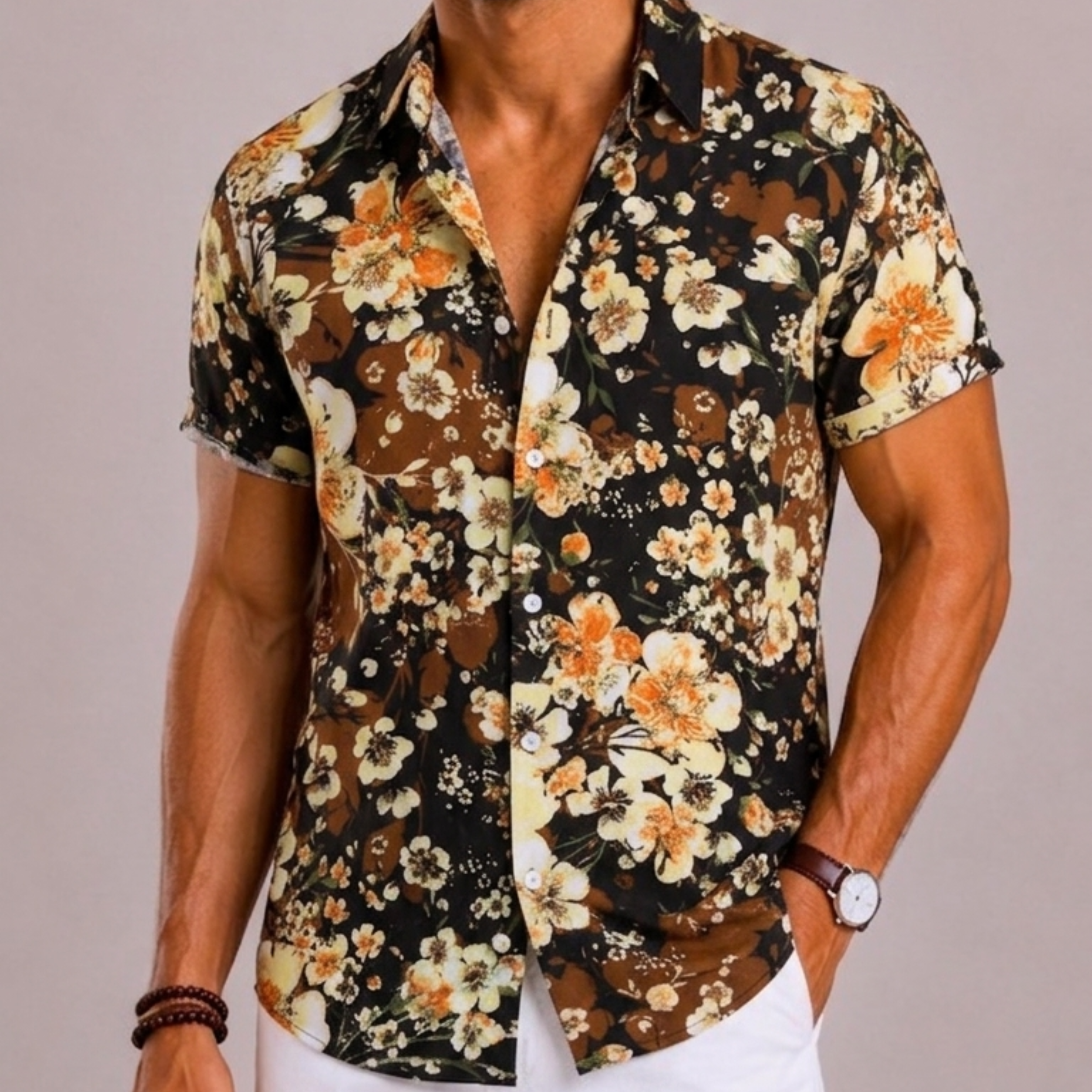 Maison Velutti | Camicia Floreale Con Colletto Classico