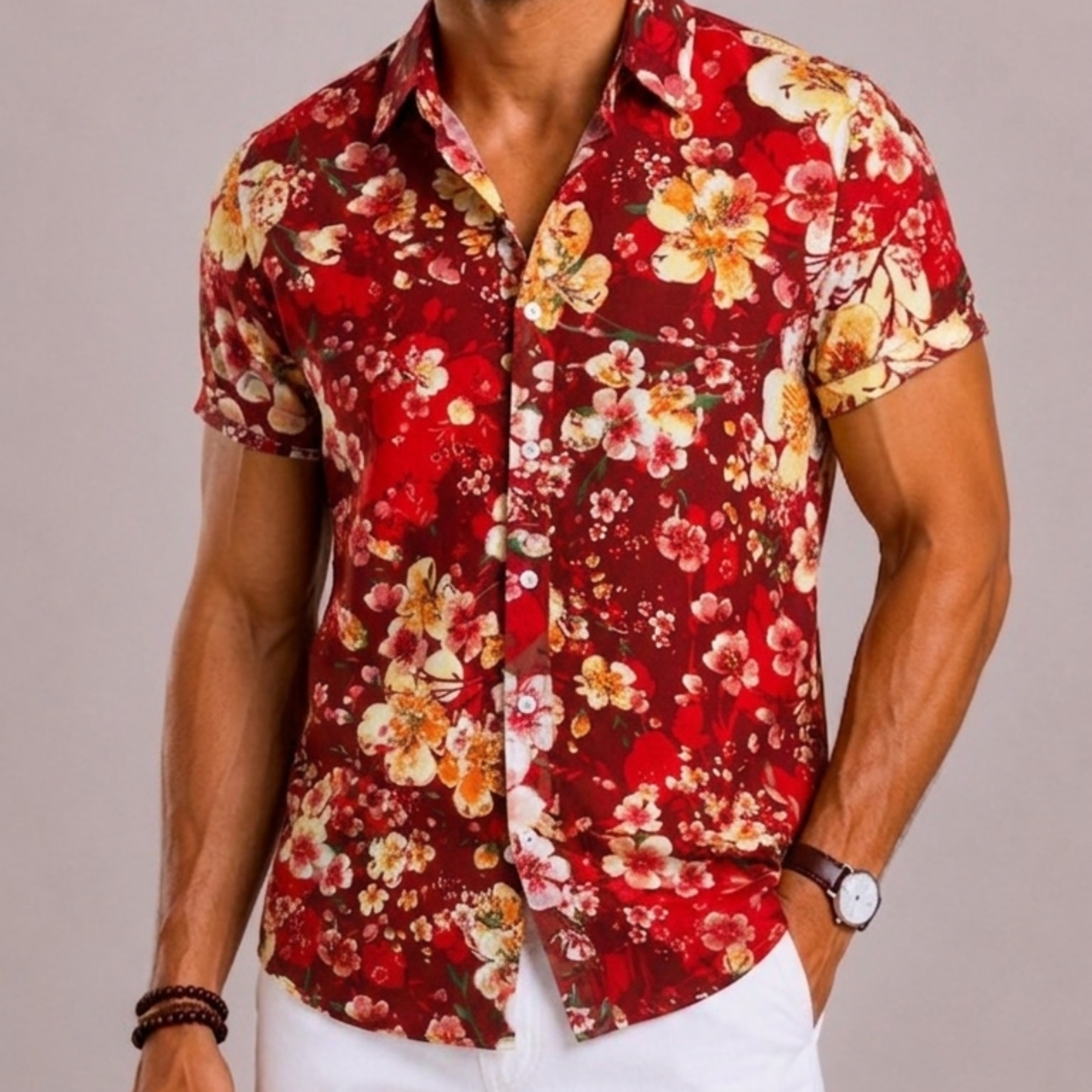 Maison Velutti | Camicia Floreale Con Colletto Classico
