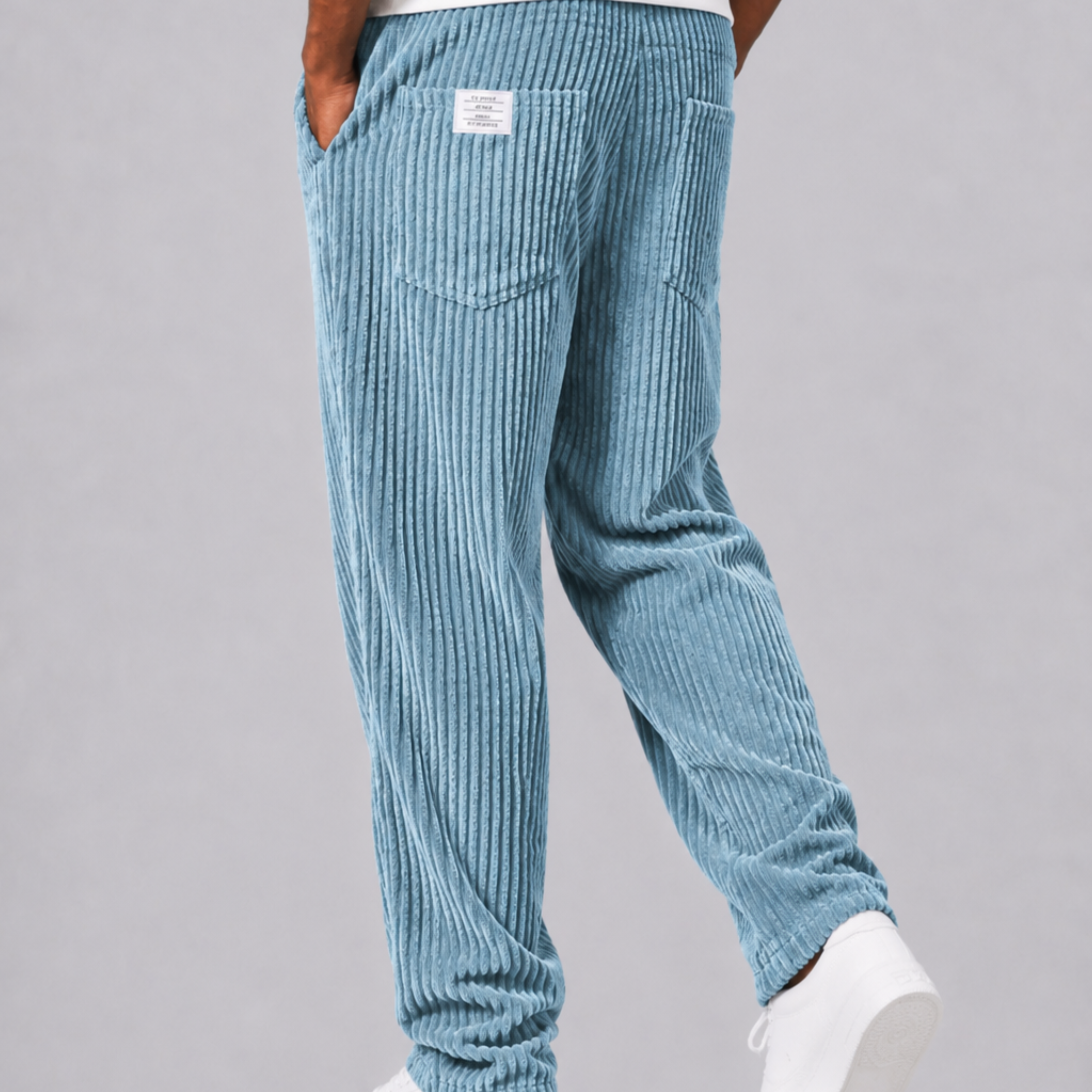 Pantaloni In Velluto A Coste Con Vita Elasticizzata