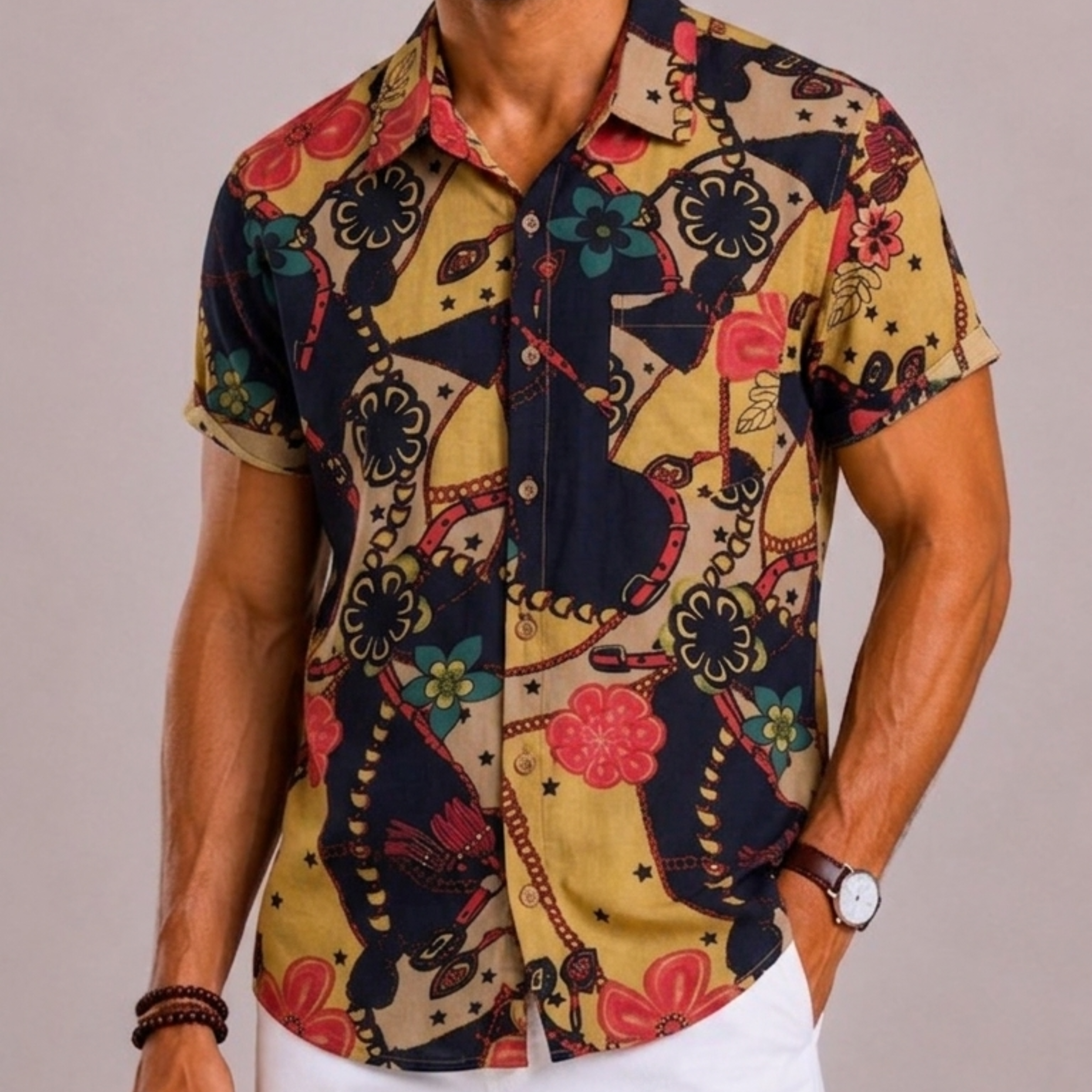 Maison Velutti | Camicia Floreale Con Colletto Classico