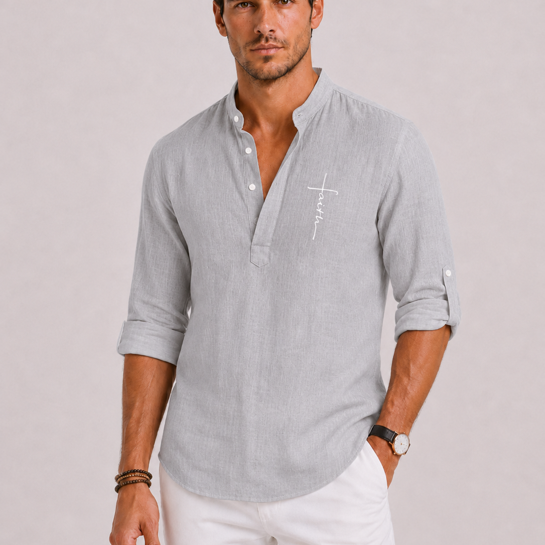 Maison Velutti | Camicia Henley in Lino