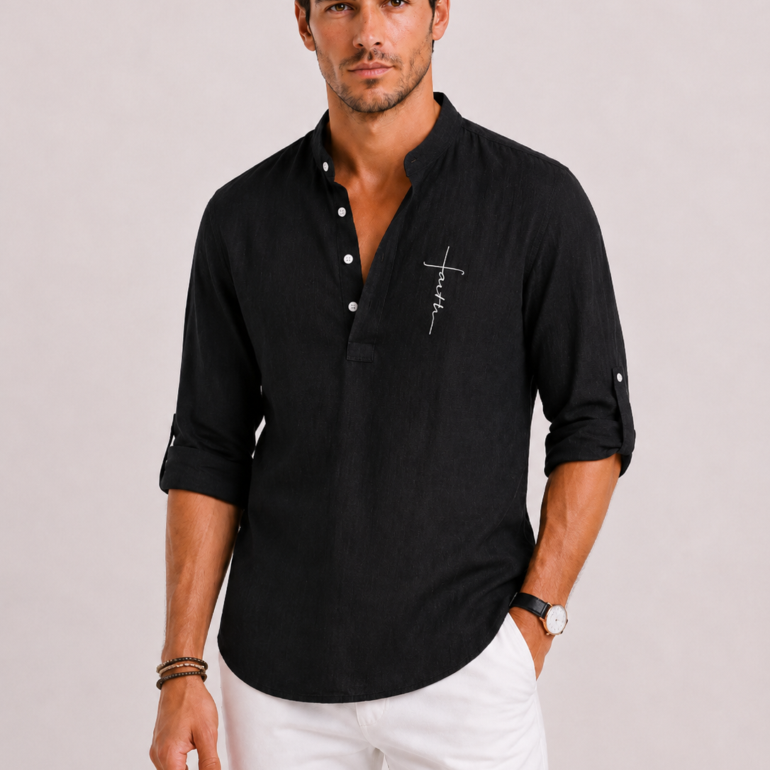 Maison Velutti | Camicia Henley in Lino