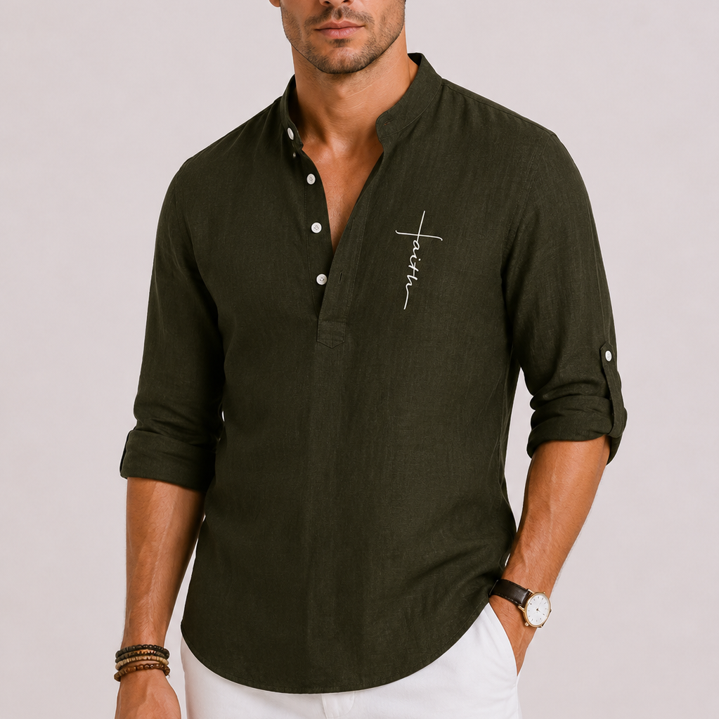 Maison Velutti | Camicia Henley in Lino