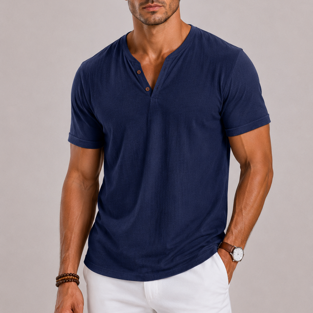 Maison Velutti | T-Shirt con Collo a V e Bottoni