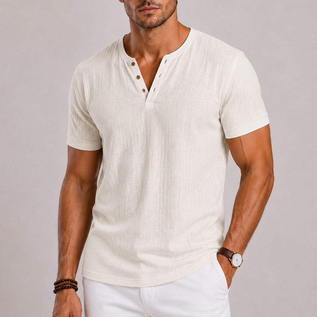 Maison Velutti | T-Shirt con Collo a V e Bottoni