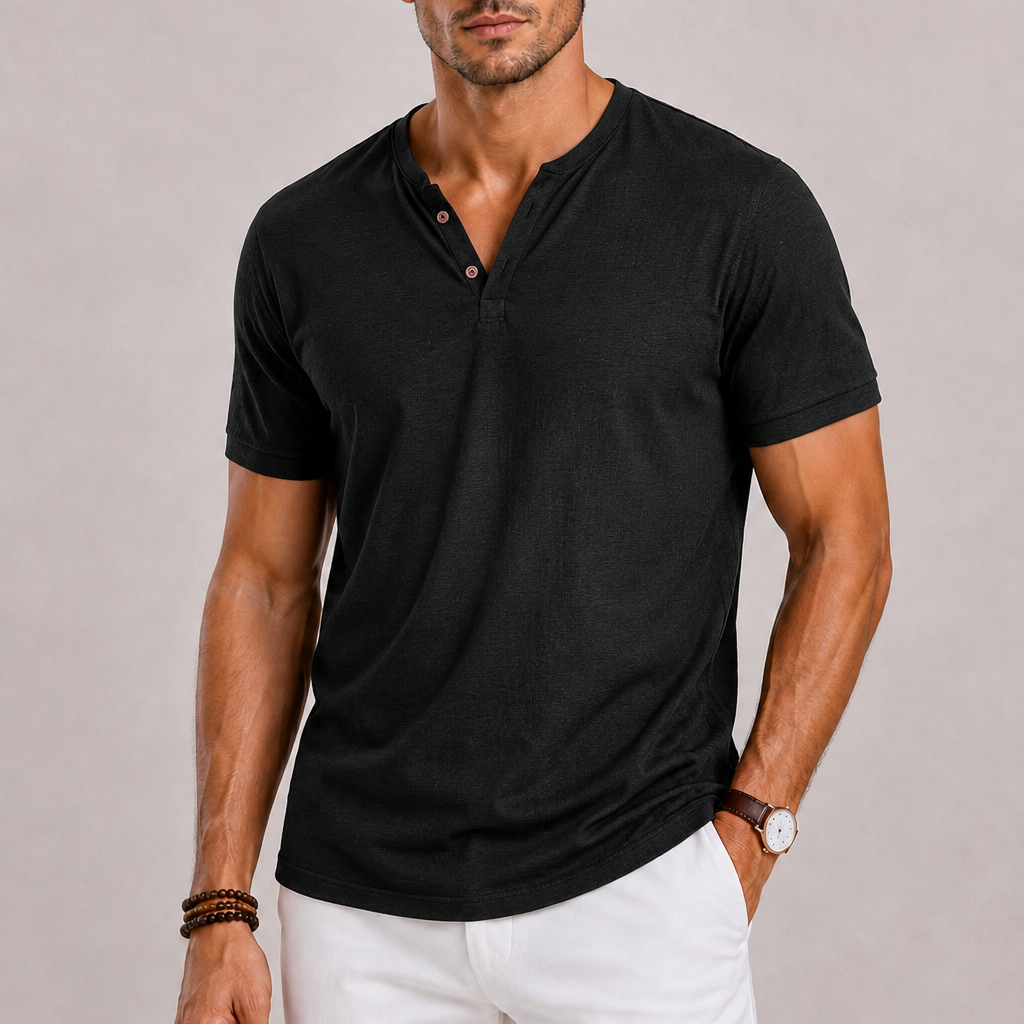 Maison Velutti | T-Shirt con Collo a V e Bottoni