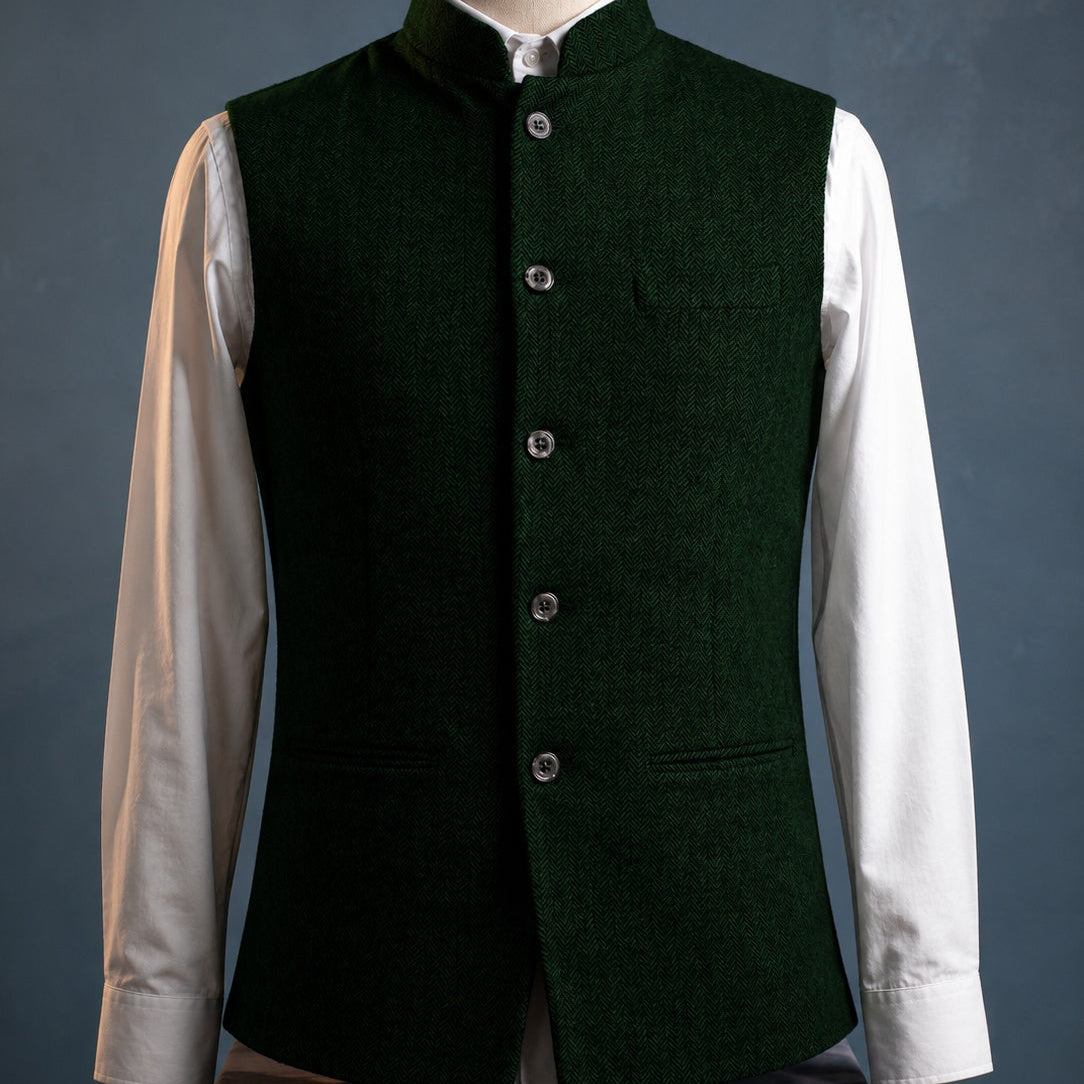 Gilet Con Colletto Coreano E Chiusura A Quattro Bottoni