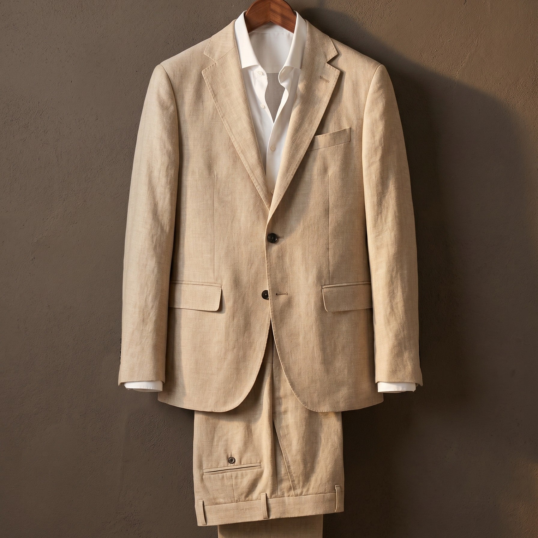 Abito In Misto Lino Con Rever Classico