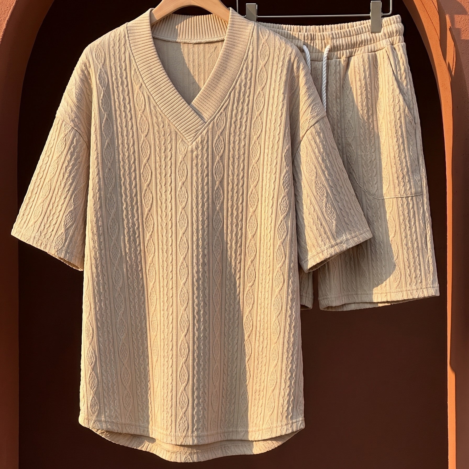 Set In Maglia Con Maglia Scollo A V E Pantaloncini