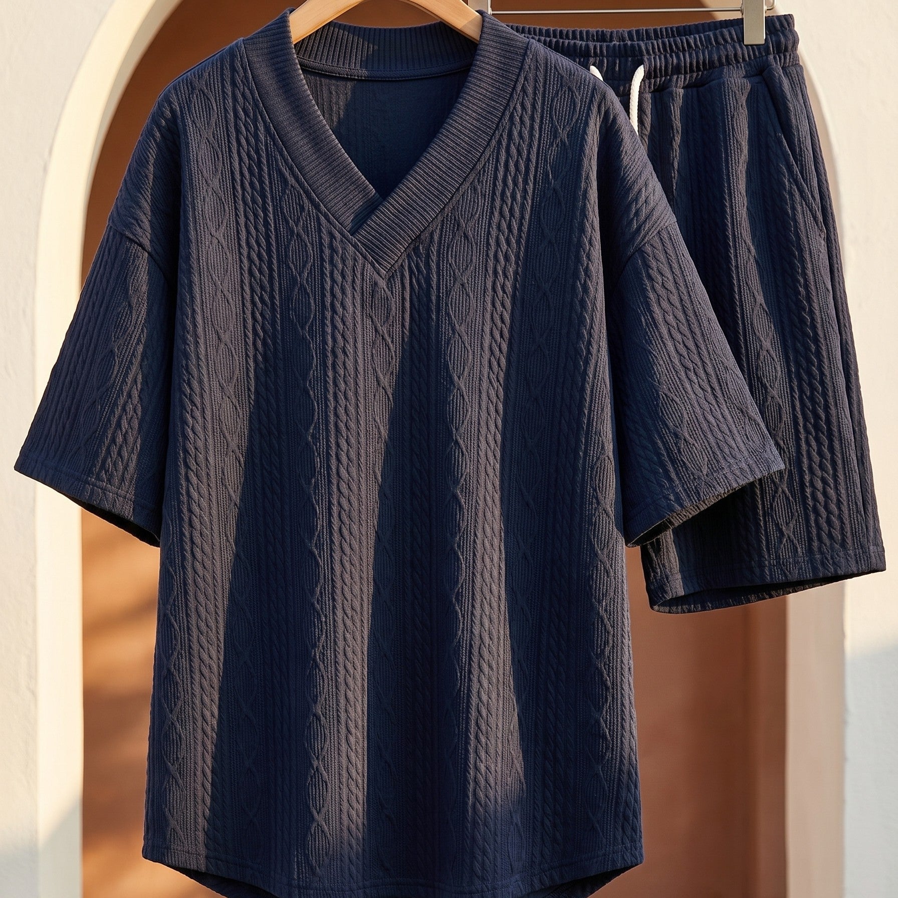 Set In Maglia Con Maglia Scollo A V E Pantaloncini