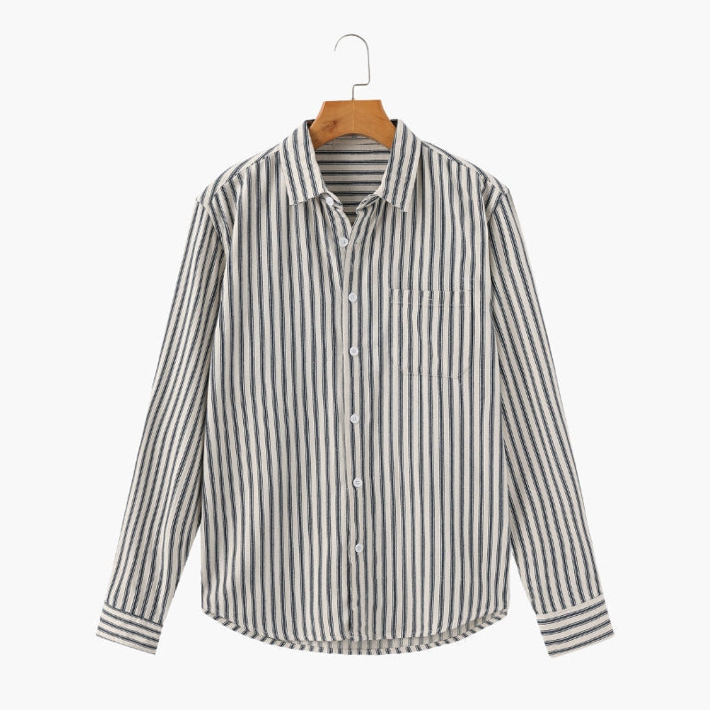 Camicia A Righe Verticali Con Colletto Classico