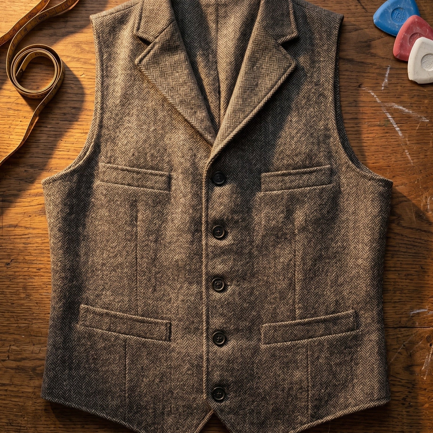 Giacca Utility Spigata Con Rever Classico E Quattro Tasche
