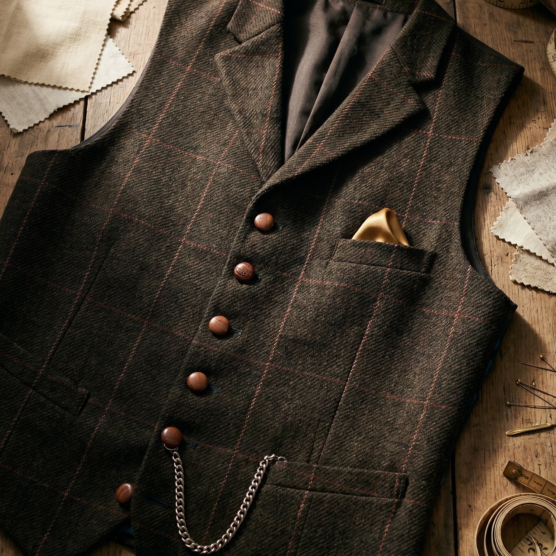 Gilet In Tweed Con Rever Classico E Chiusura A Bottoni