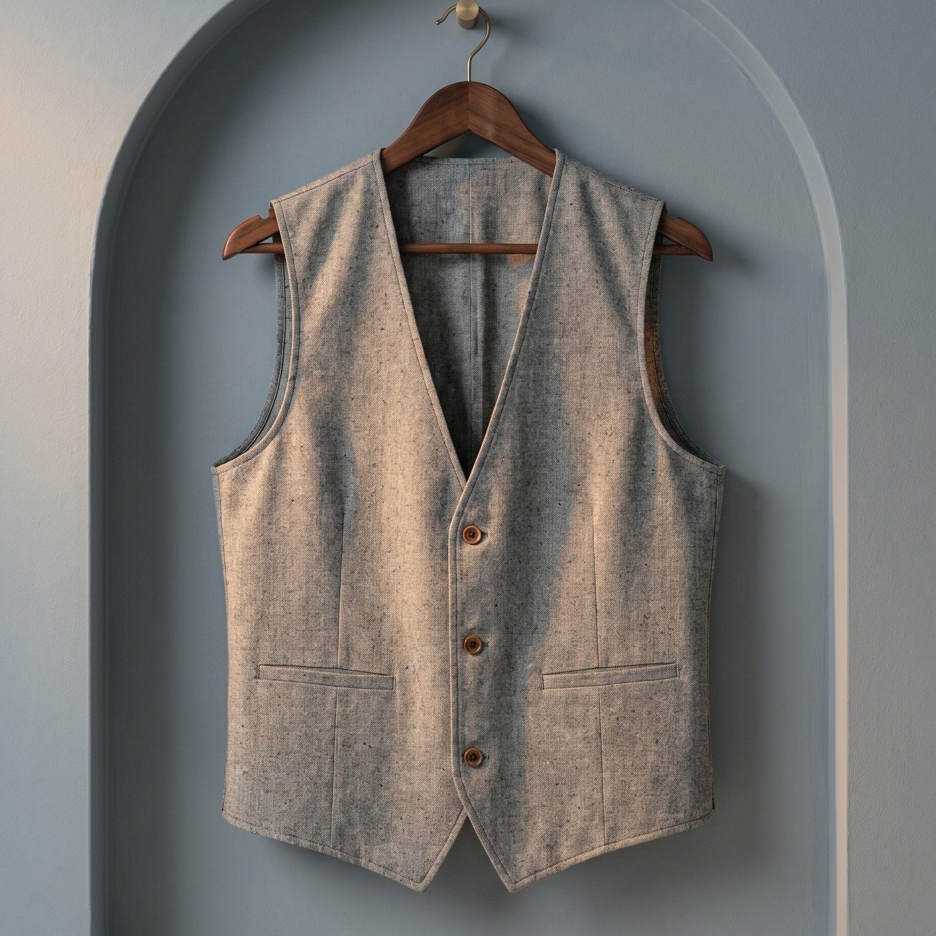 Gilet Con Scollo A V E Chiusura A Tre Bottoni