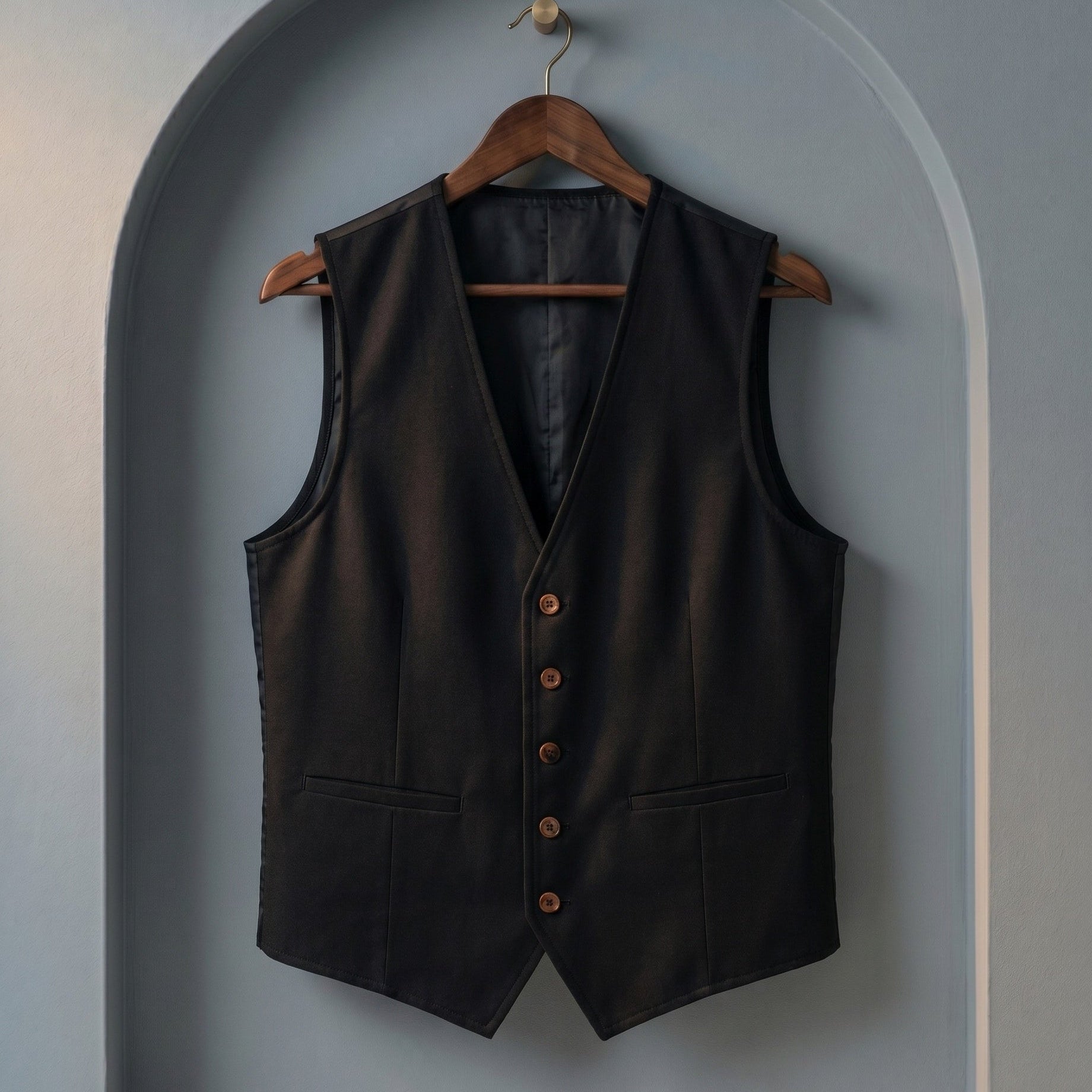 Gilet Con Scollo A V E Chiusura A Tre Bottoni
