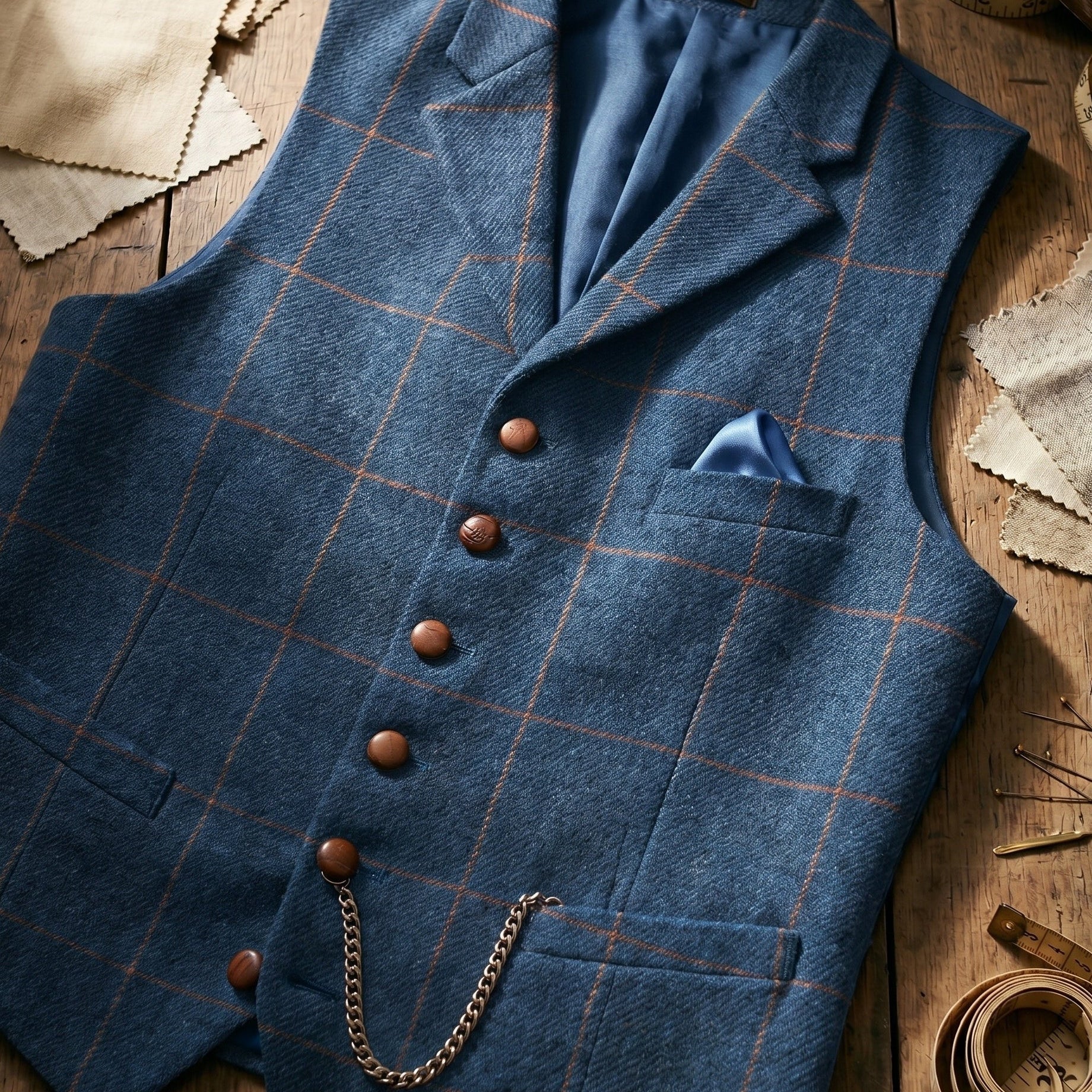 Gilet In Tweed Con Rever Classico E Chiusura A Bottoni