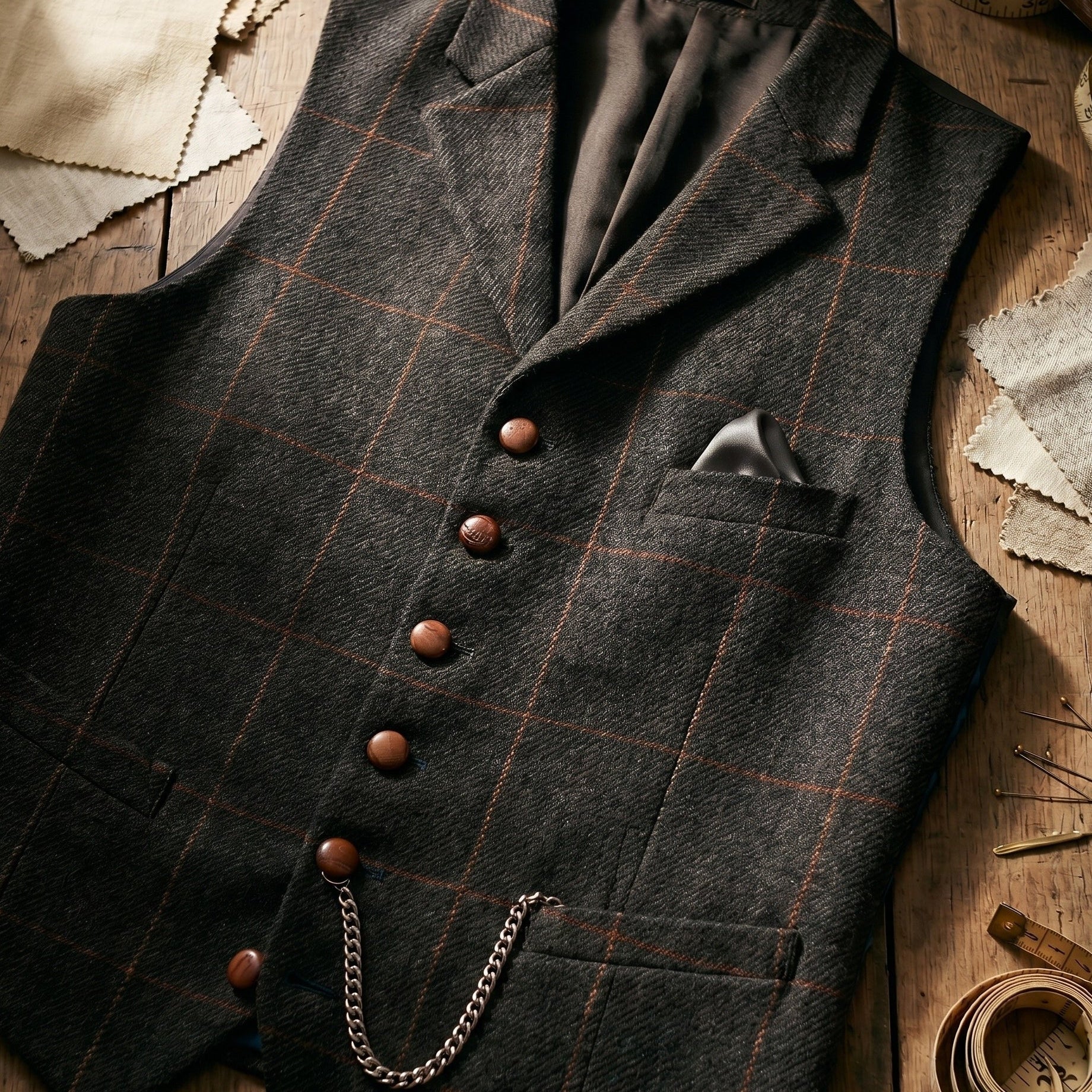 Gilet In Tweed Con Rever Classico E Chiusura A Bottoni