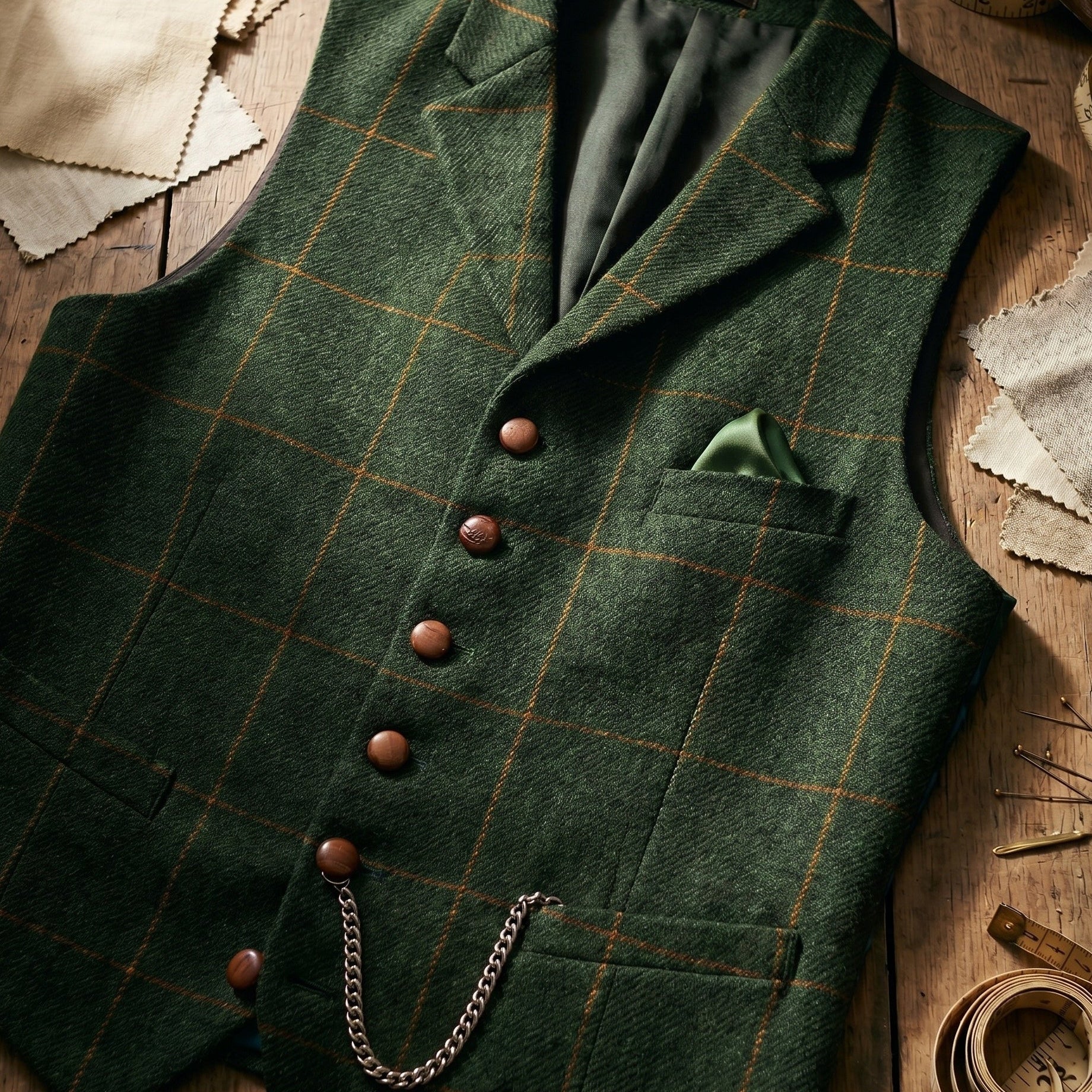 Gilet In Tweed Con Rever Classico E Chiusura A Bottoni