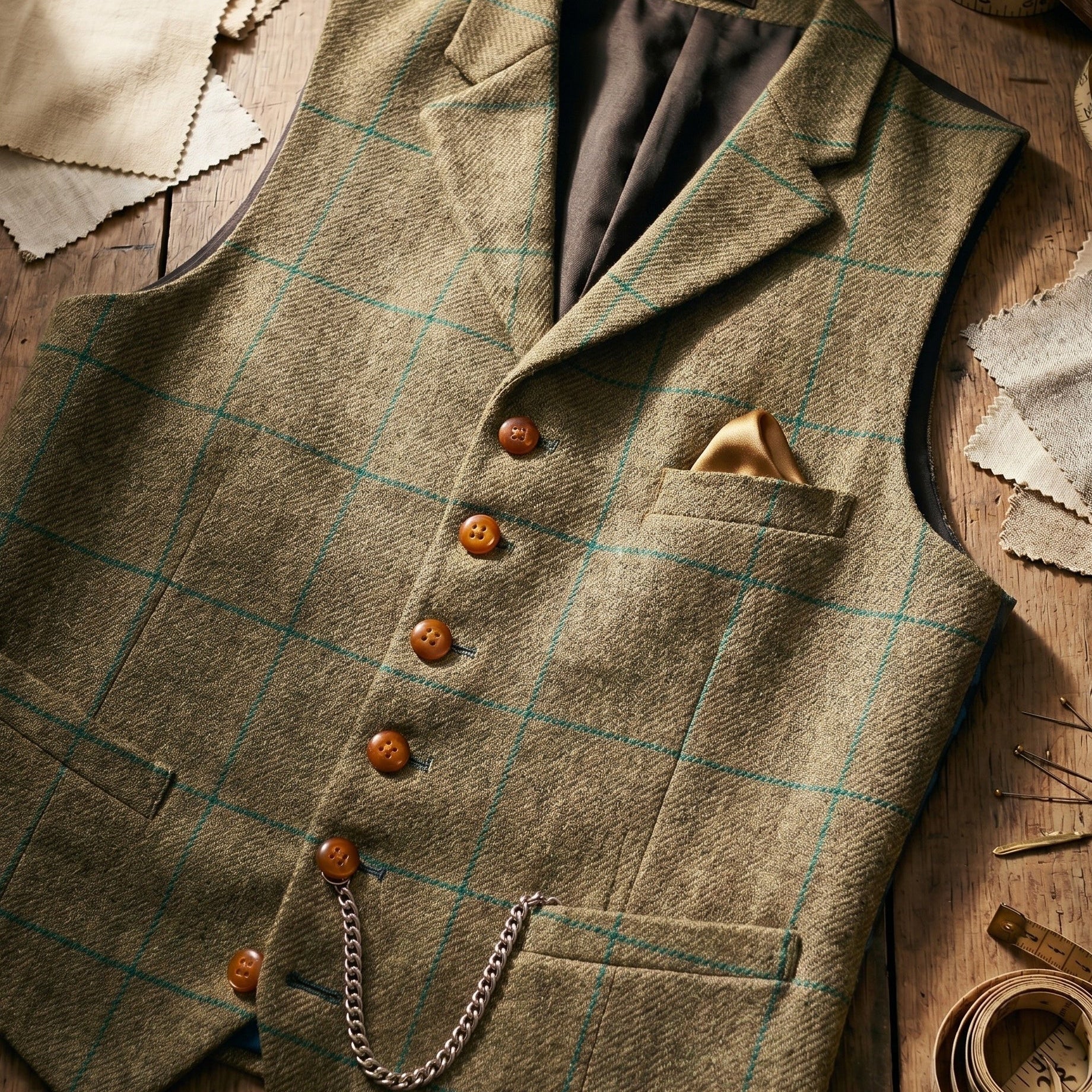 Gilet In Tweed Con Rever Classico E Chiusura A Bottoni