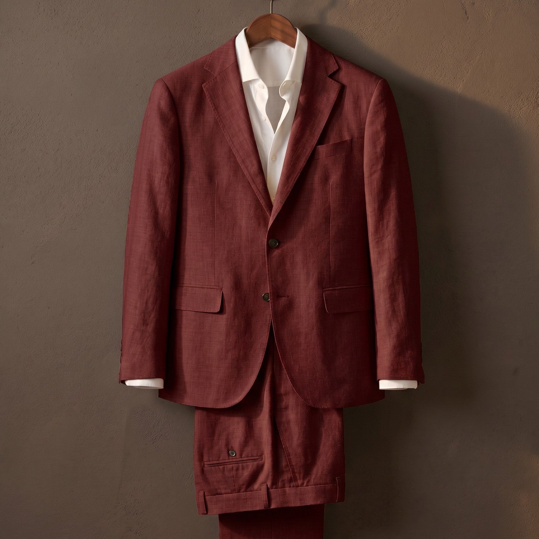 Abito In Misto Lino Con Rever Classico