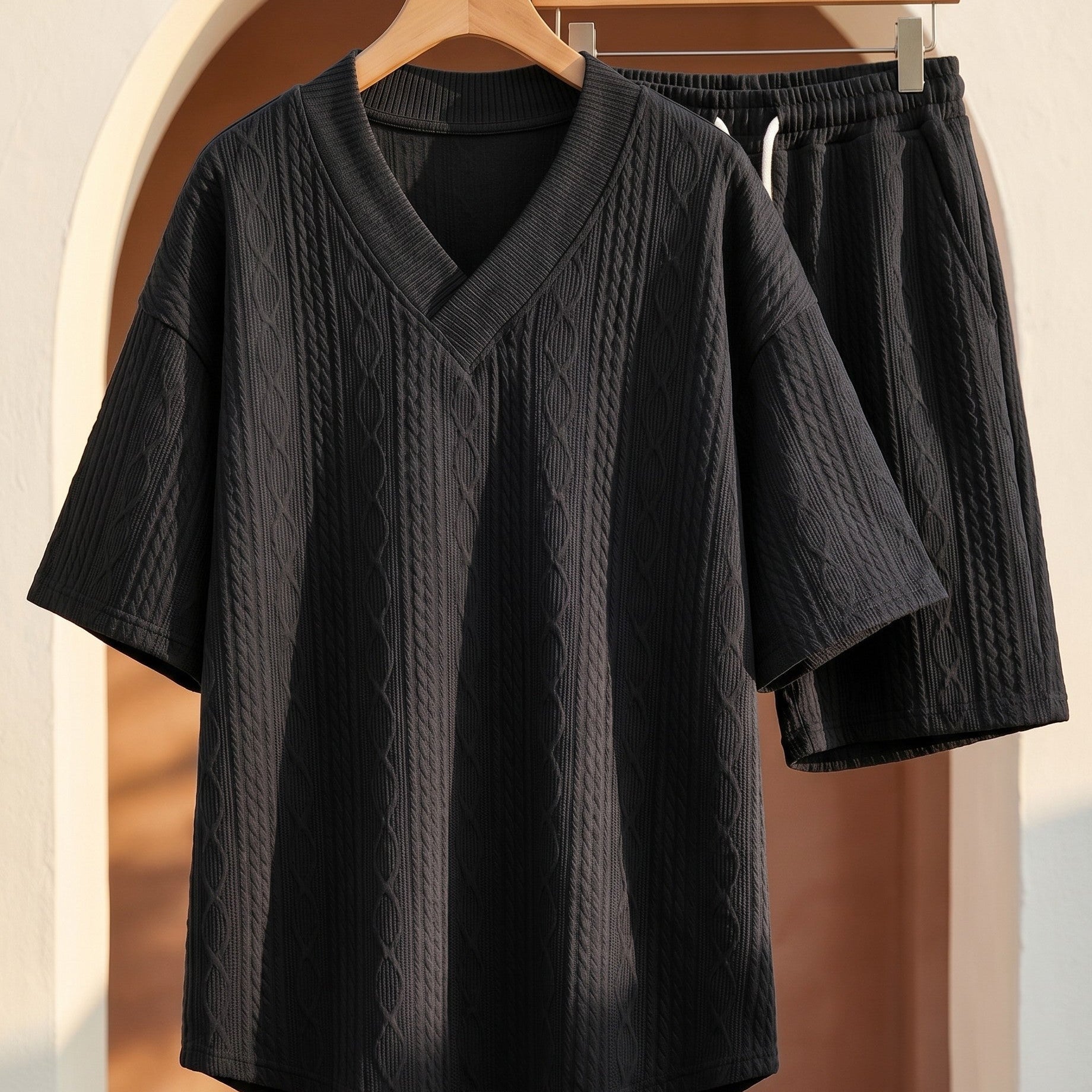 Set In Maglia Con Maglia Scollo A V E Pantaloncini