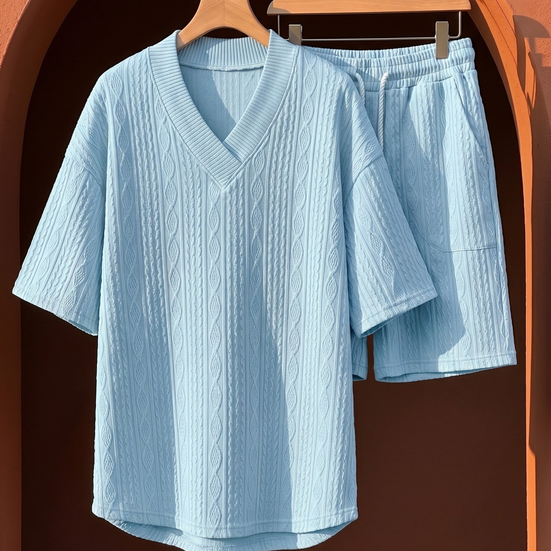 Set In Maglia Con Maglia Scollo A V E Pantaloncini