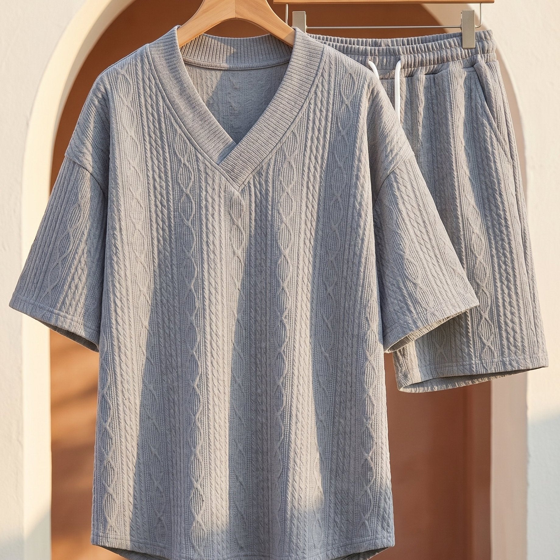 Set In Maglia Con Maglia Scollo A V E Pantaloncini