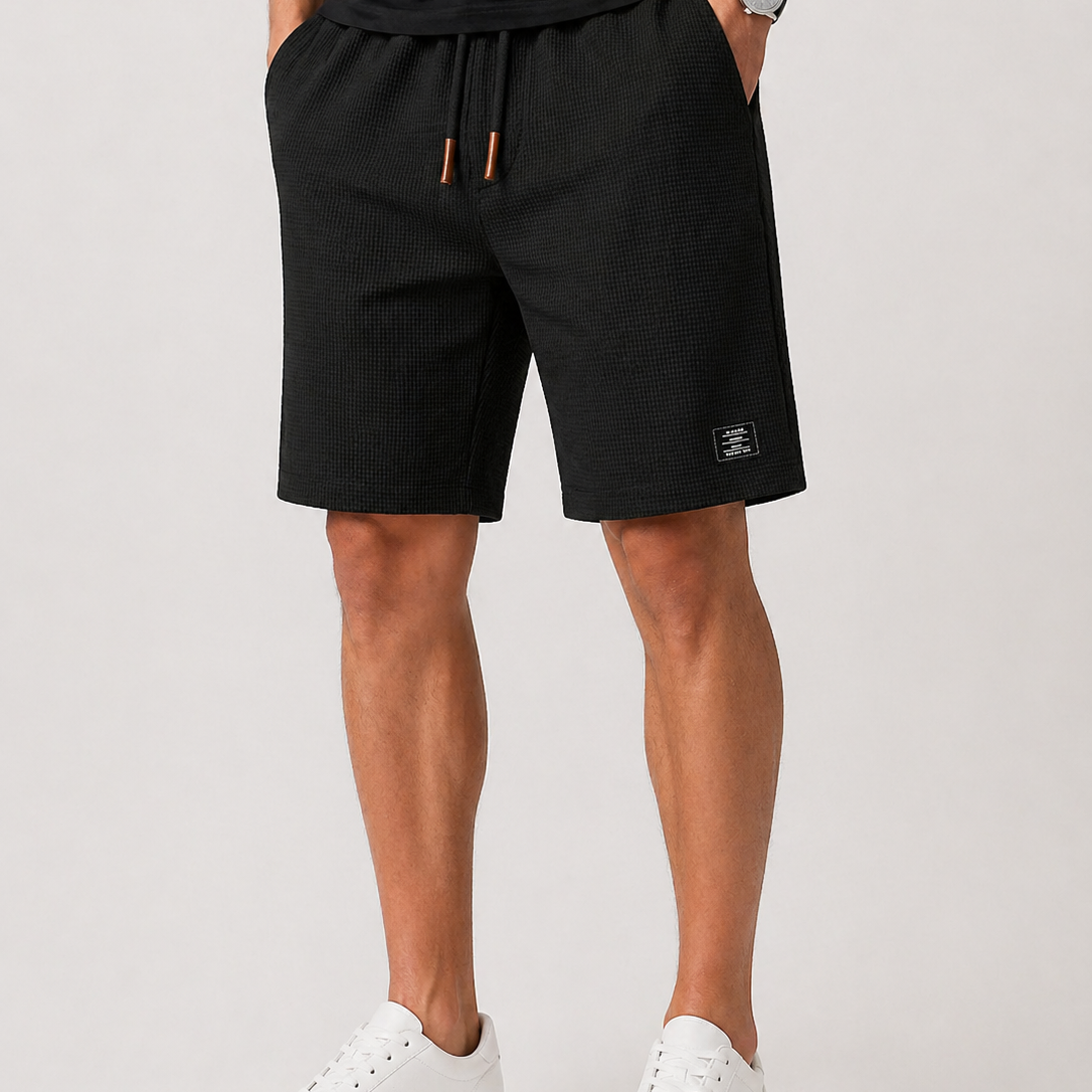 Pantaloncini Estivi Con Coulisse E Texture A Griglia