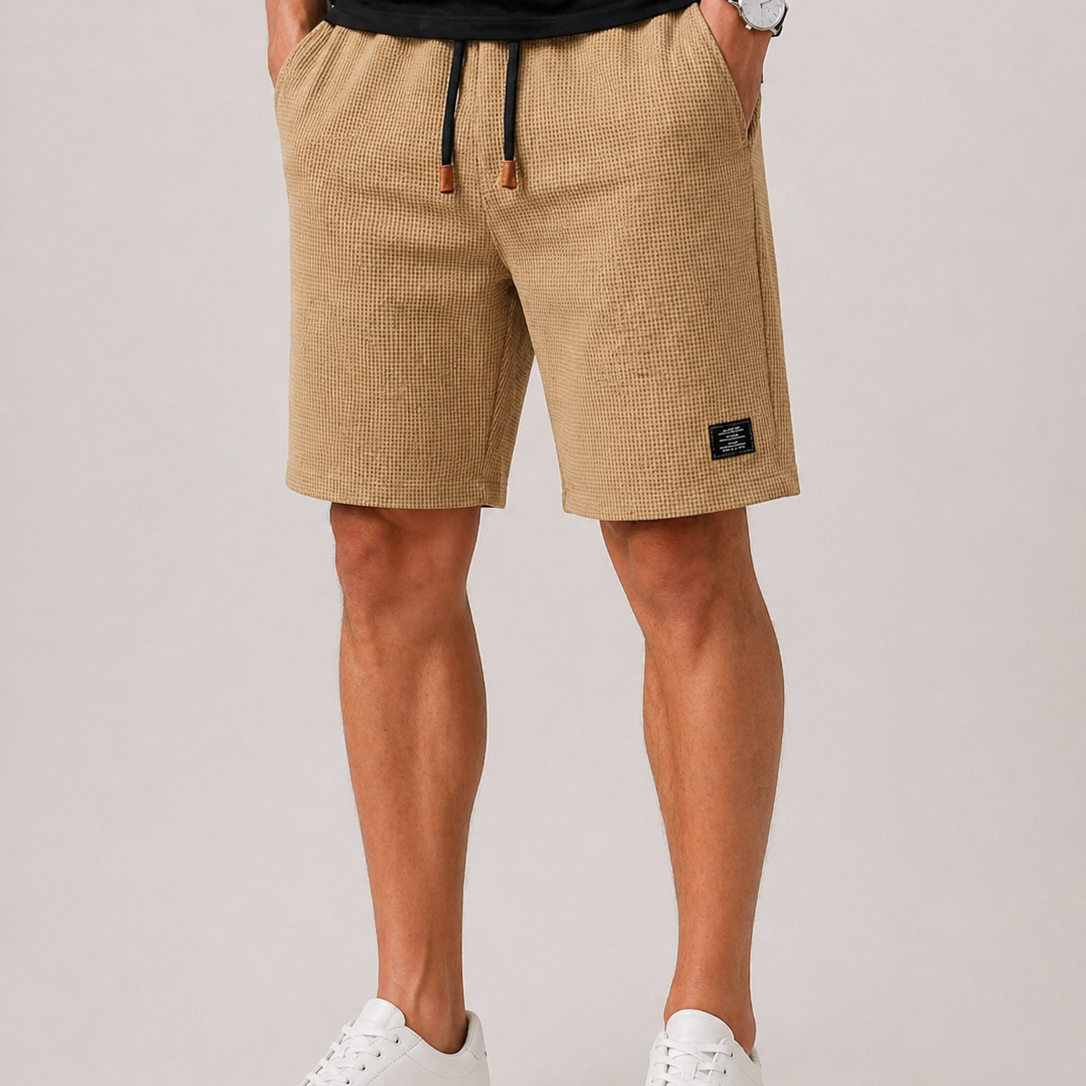 Pantaloncini Estivi Con Coulisse E Texture A Griglia