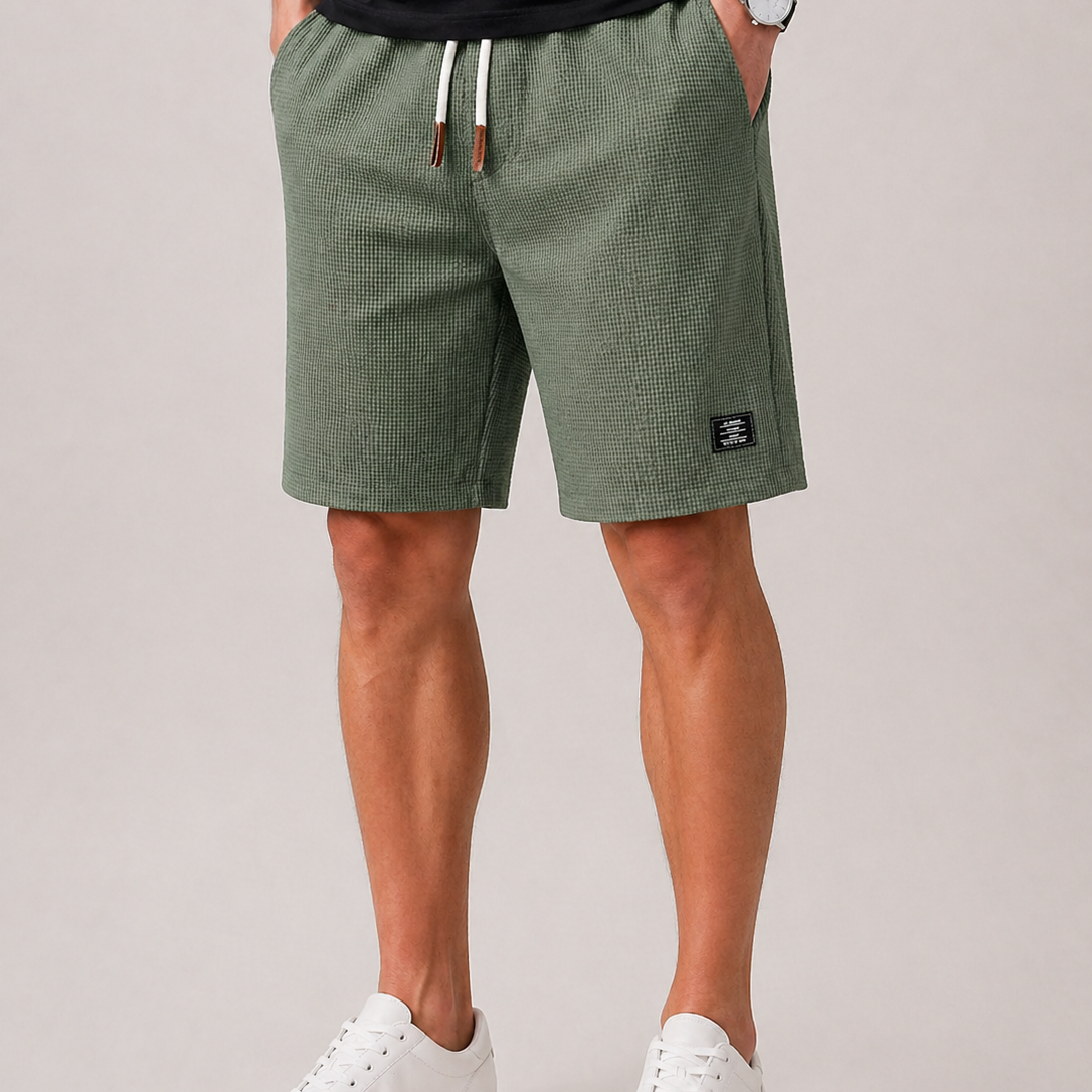 Pantaloncini Estivi Con Coulisse E Texture A Griglia