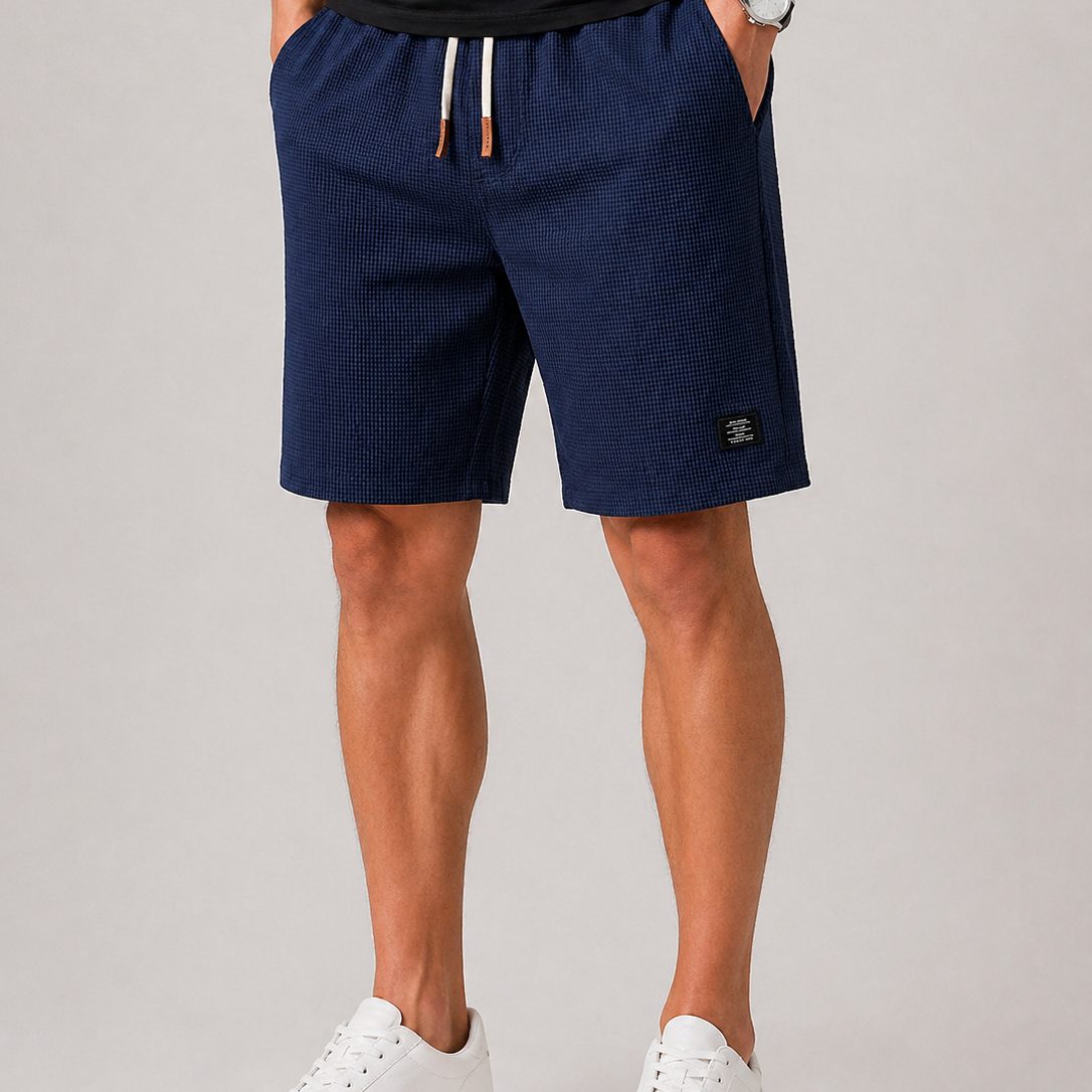 Pantaloncini Estivi Con Coulisse E Texture A Griglia