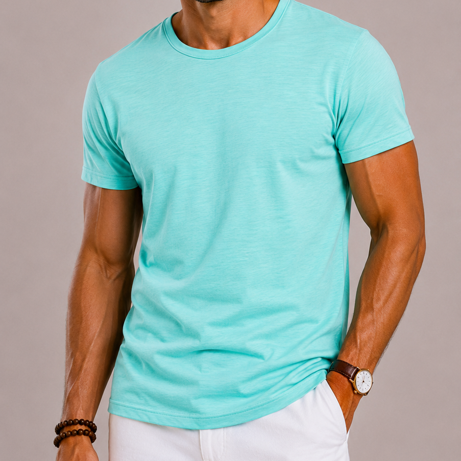 T-Shirt Girocollo A Maniche Corte