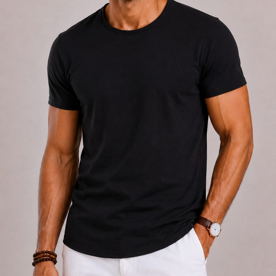 T-Shirt Girocollo A Maniche Corte