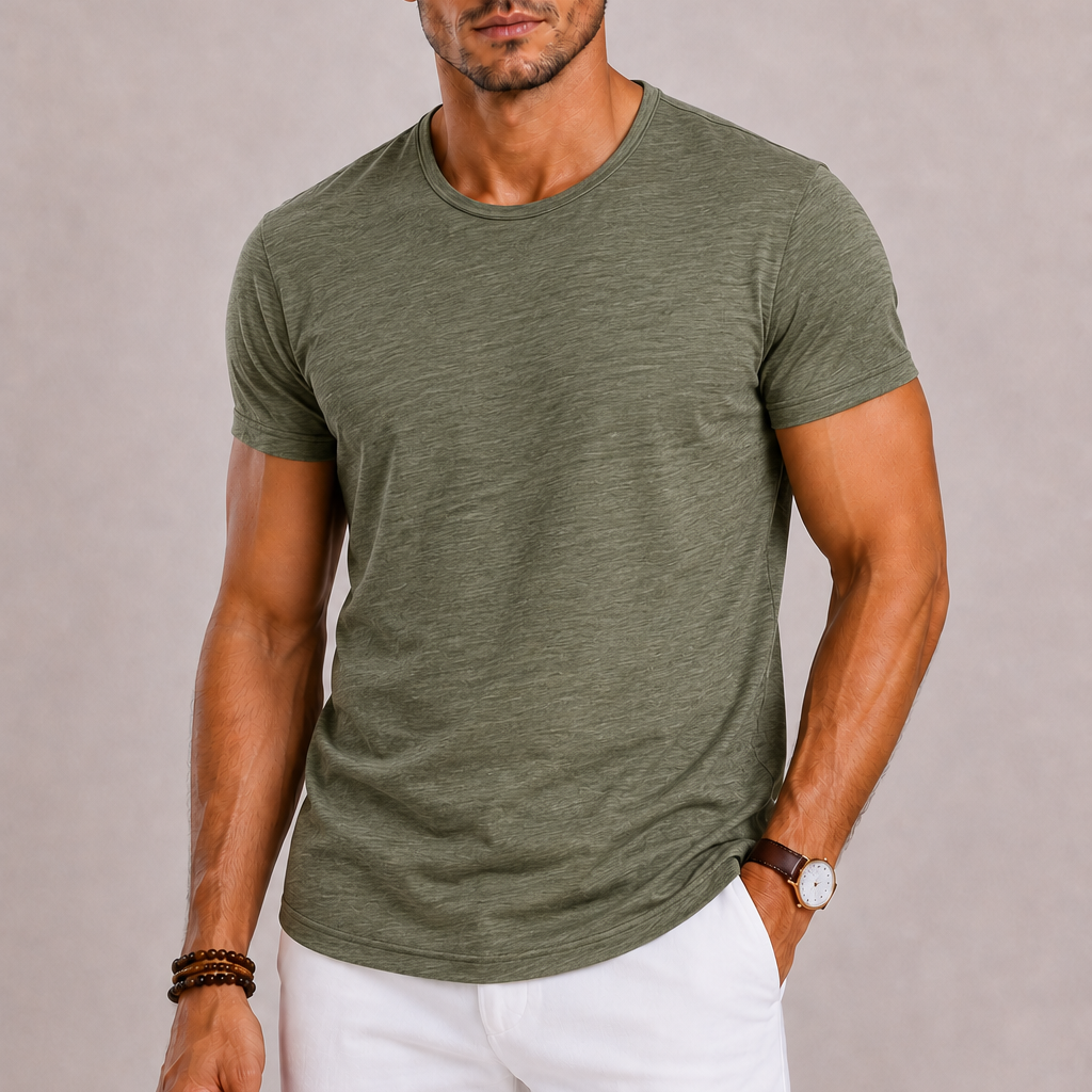 T-Shirt Girocollo A Maniche Corte