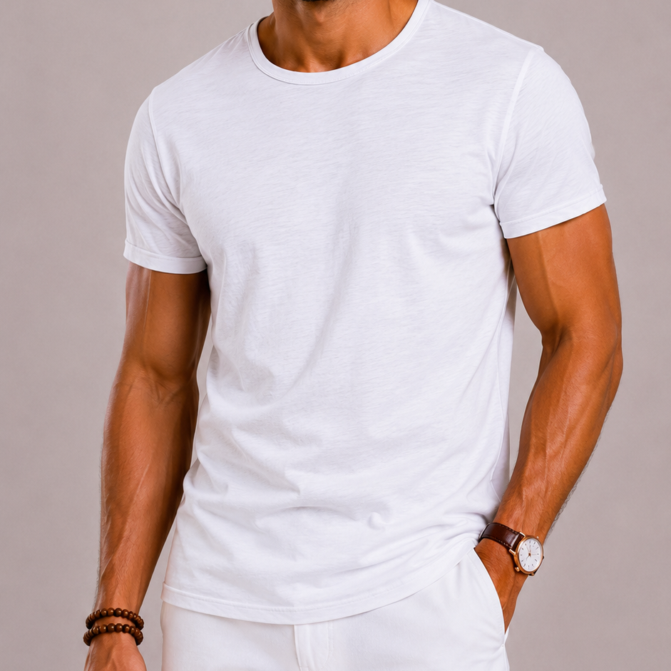 T-Shirt Girocollo A Maniche Corte